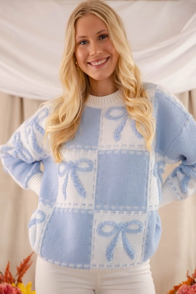Something Timeless Sweater-Blue Layered Paneling FadeResistant Coating MultiLayer Stitching Something Timeless Sweater-Blue