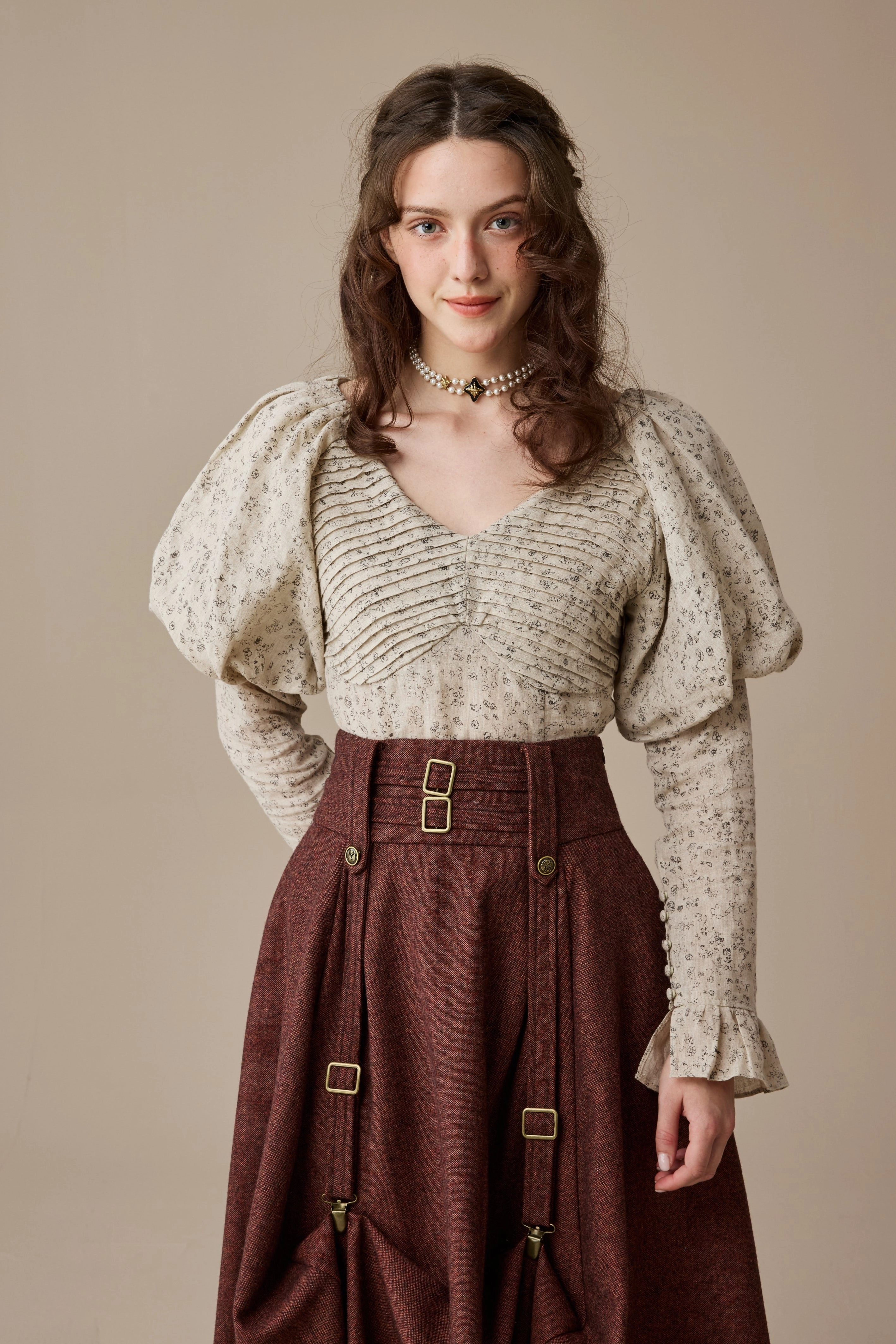 HybridLayerCompatibility WrinkleFreeFinish Sonia 33 |pintucked linen blouse