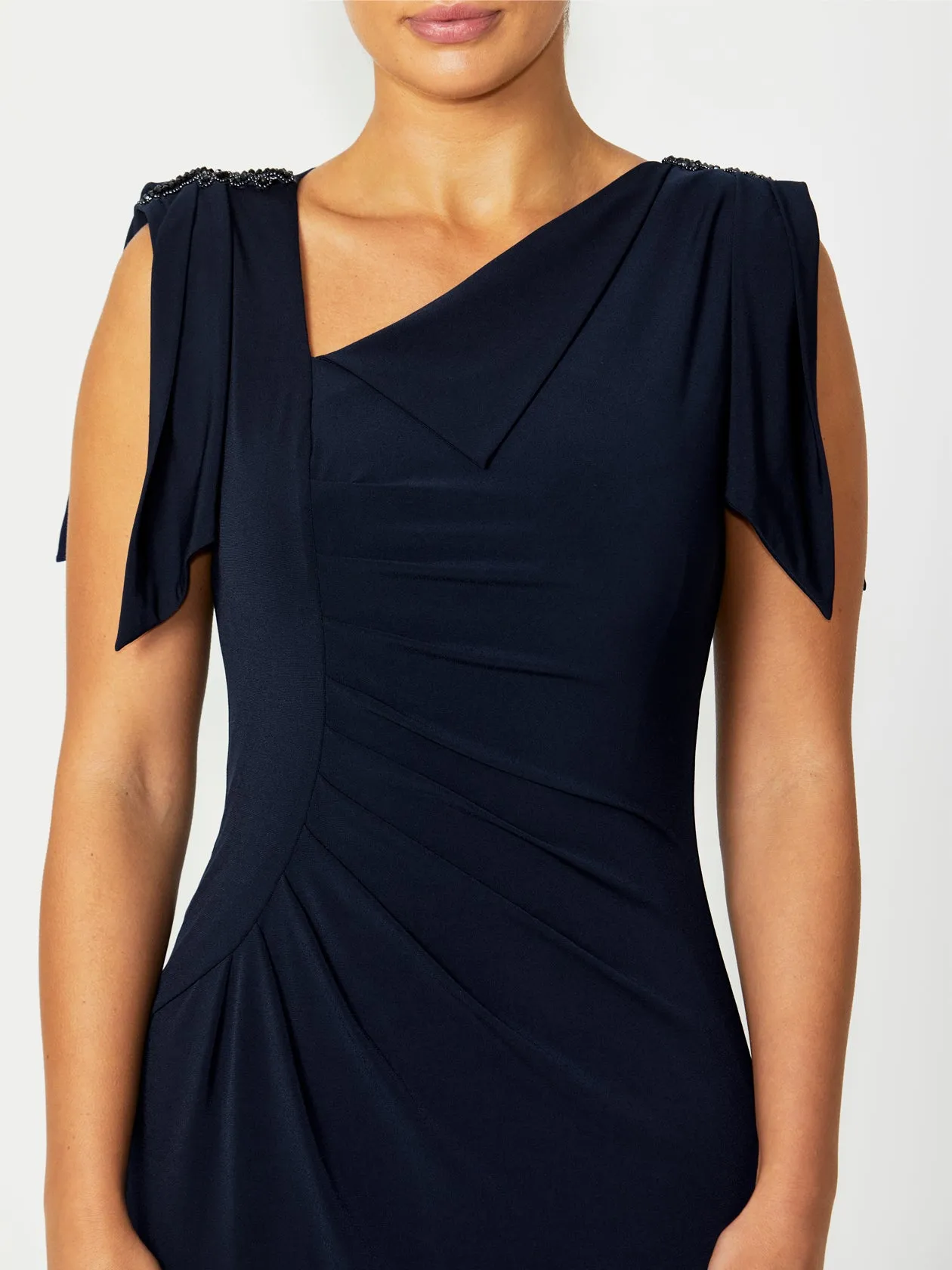 Vibrant Colors Easy Flow Hebe Navy Jersey Dress