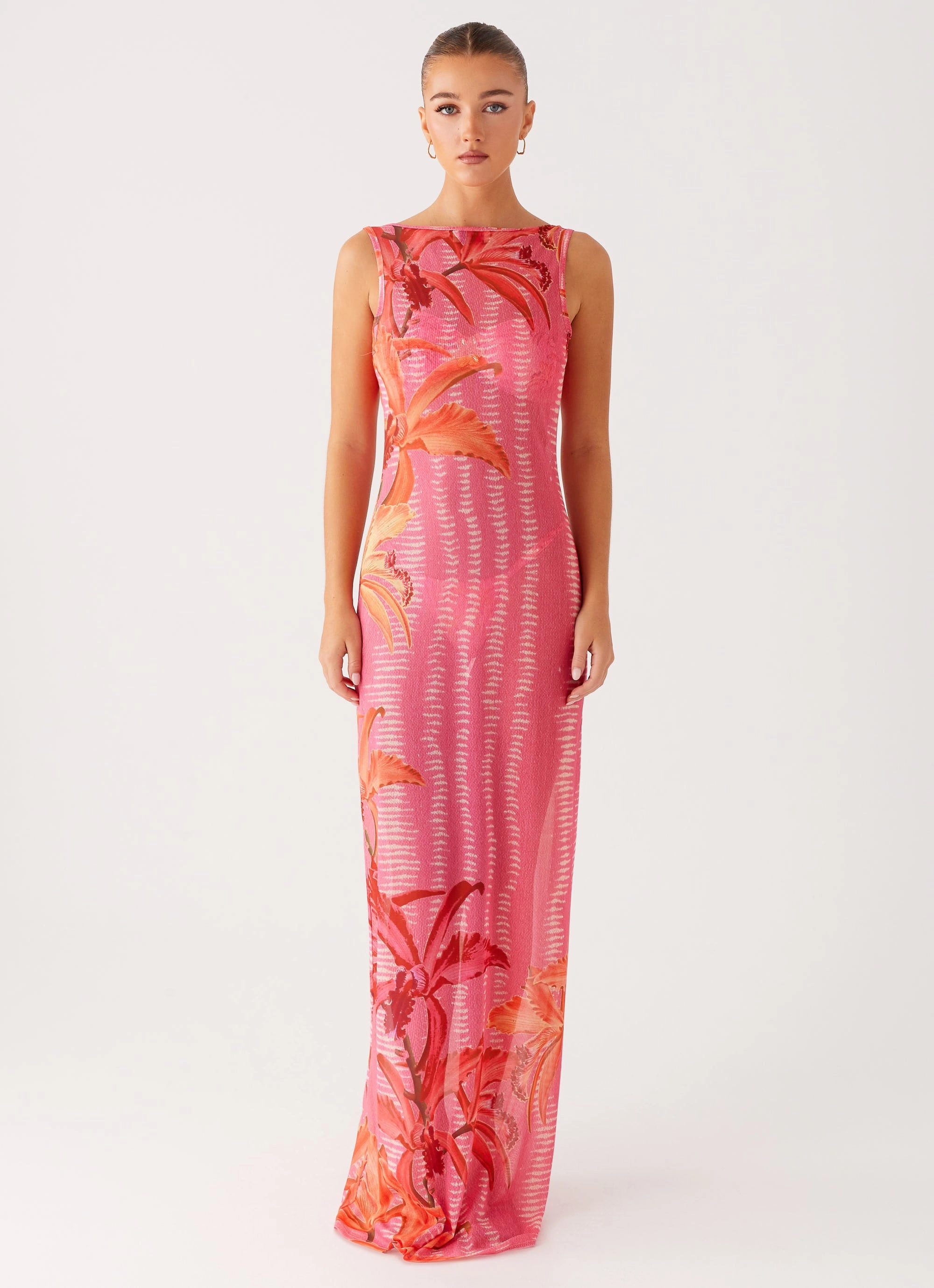 Sorella Maxi Dress - Tropical Pink Print solo wear