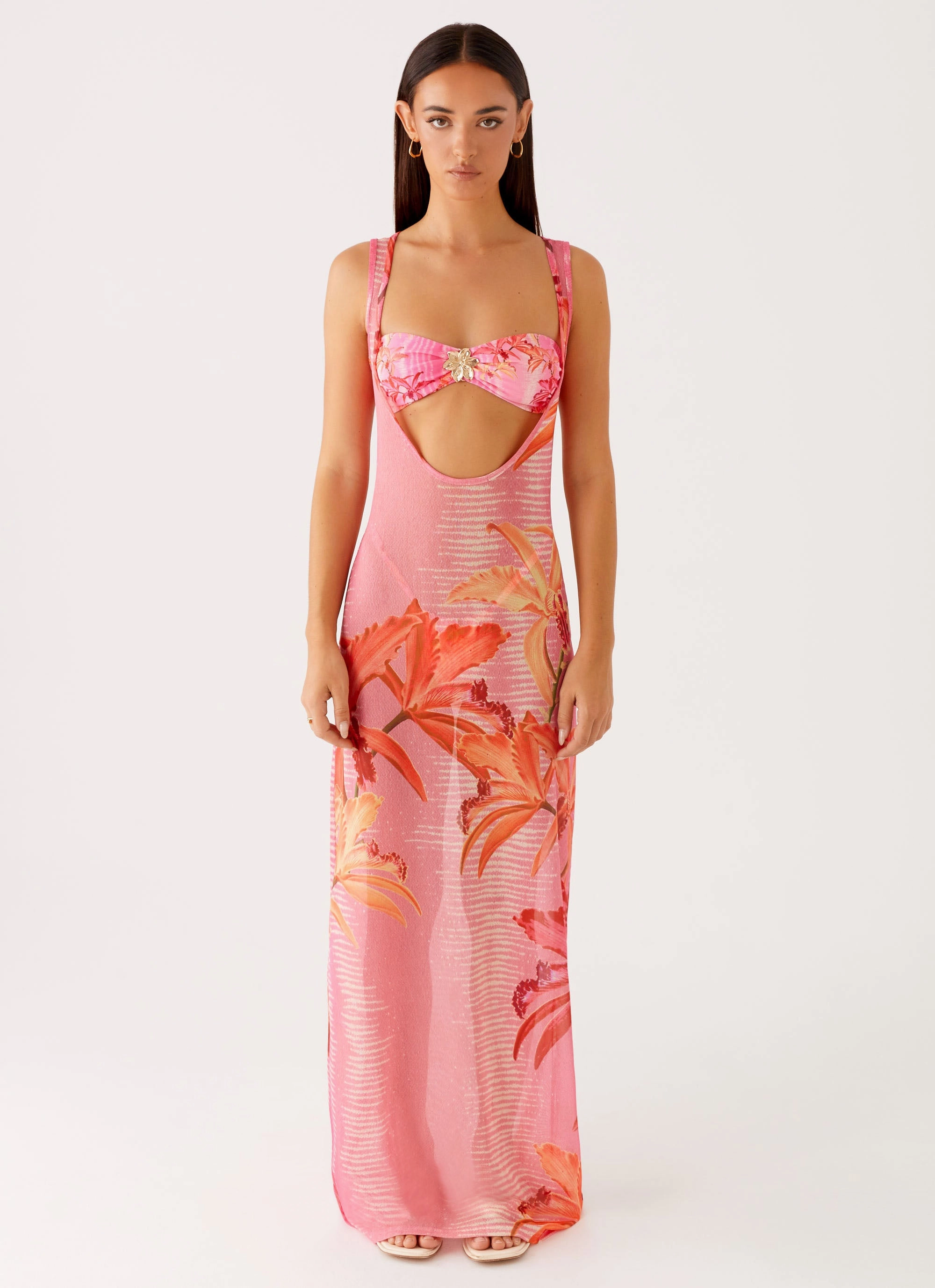 Sorella Maxi Dress - Tropical Pink Print Clean Mood