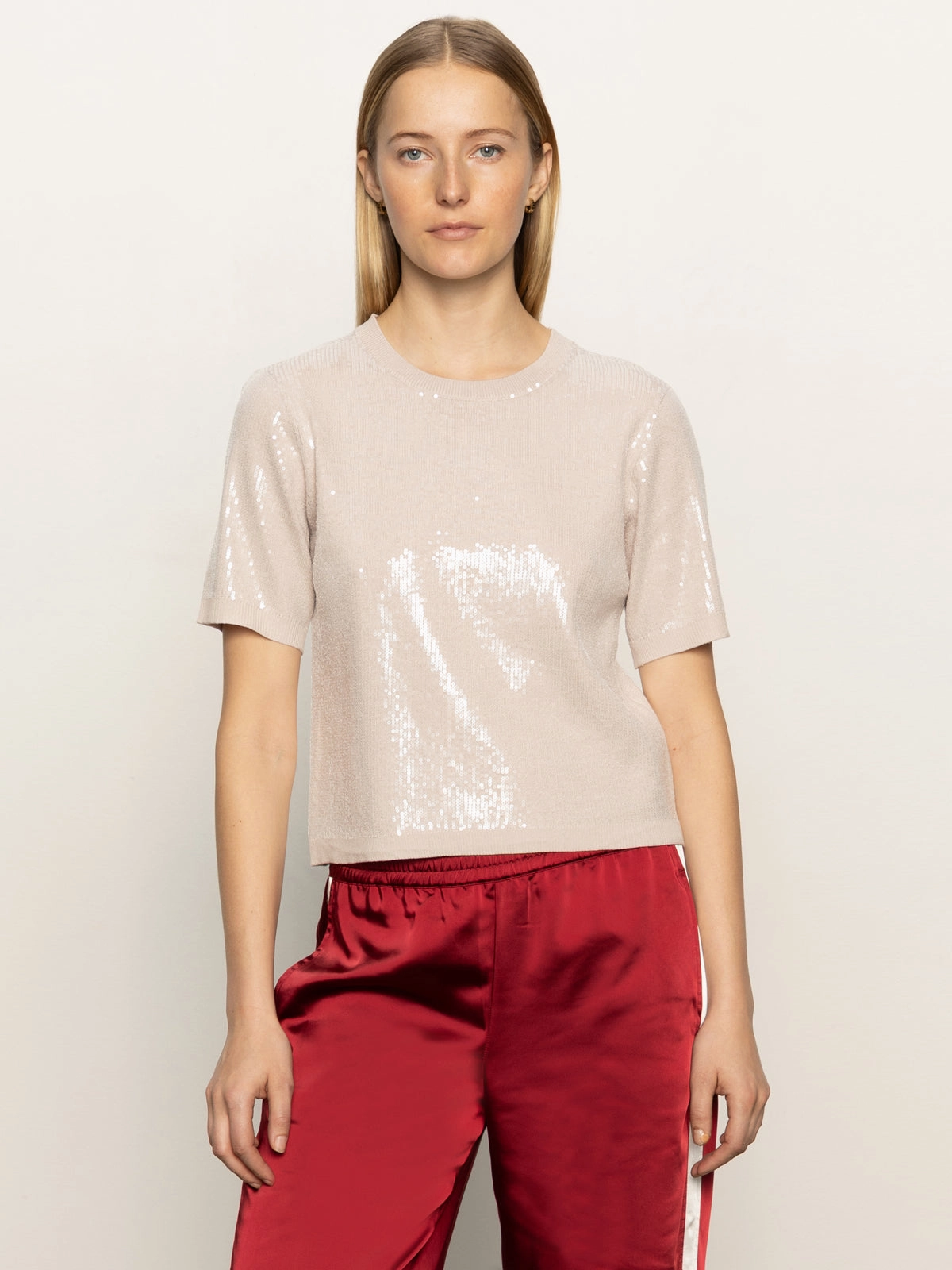 Sparkle Sequin Sweater Mother Of Pearl Relax Daily Classic Casual