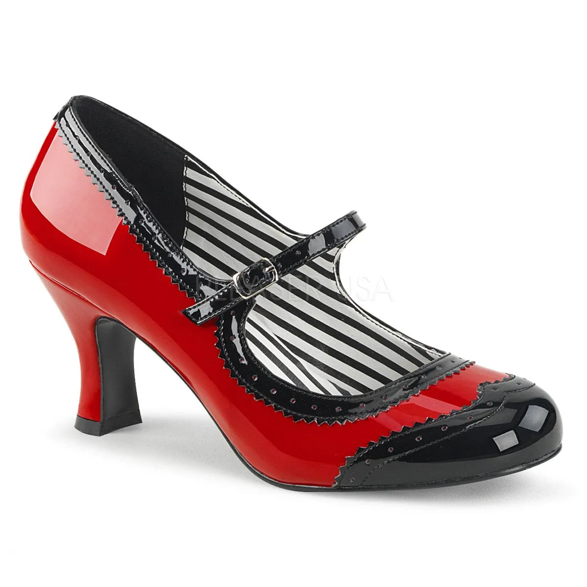 Spectator Mary Jane Pump shoes with 3-inch Kitten Heel JENNA-06