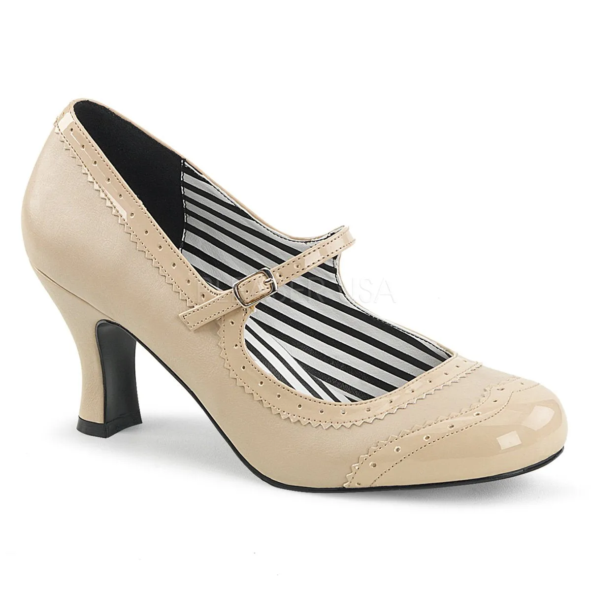 Spectator Mary Jane Pump shoes with 3-inch Kitten Heel JENNA-06