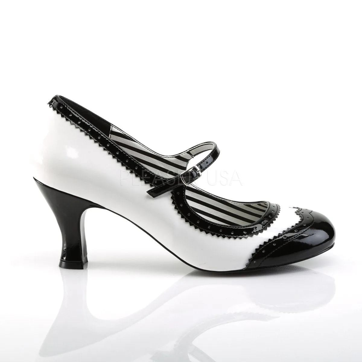 Spectator Mary Jane Pump shoes with 3-inch Kitten Heel JENNA-06