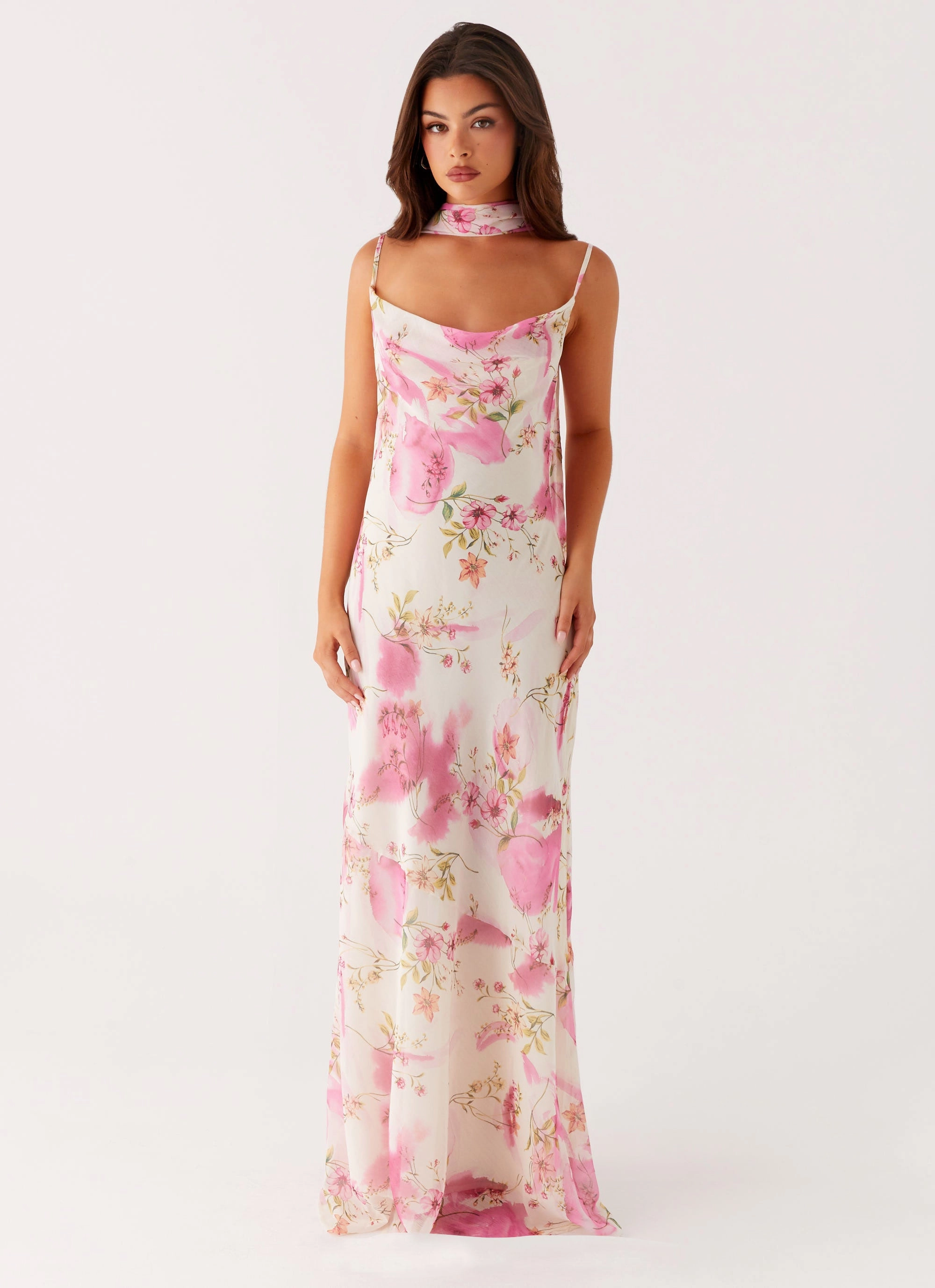 Spencer Maxi Dress - Ivory Floral Print Practical work-to-play piece