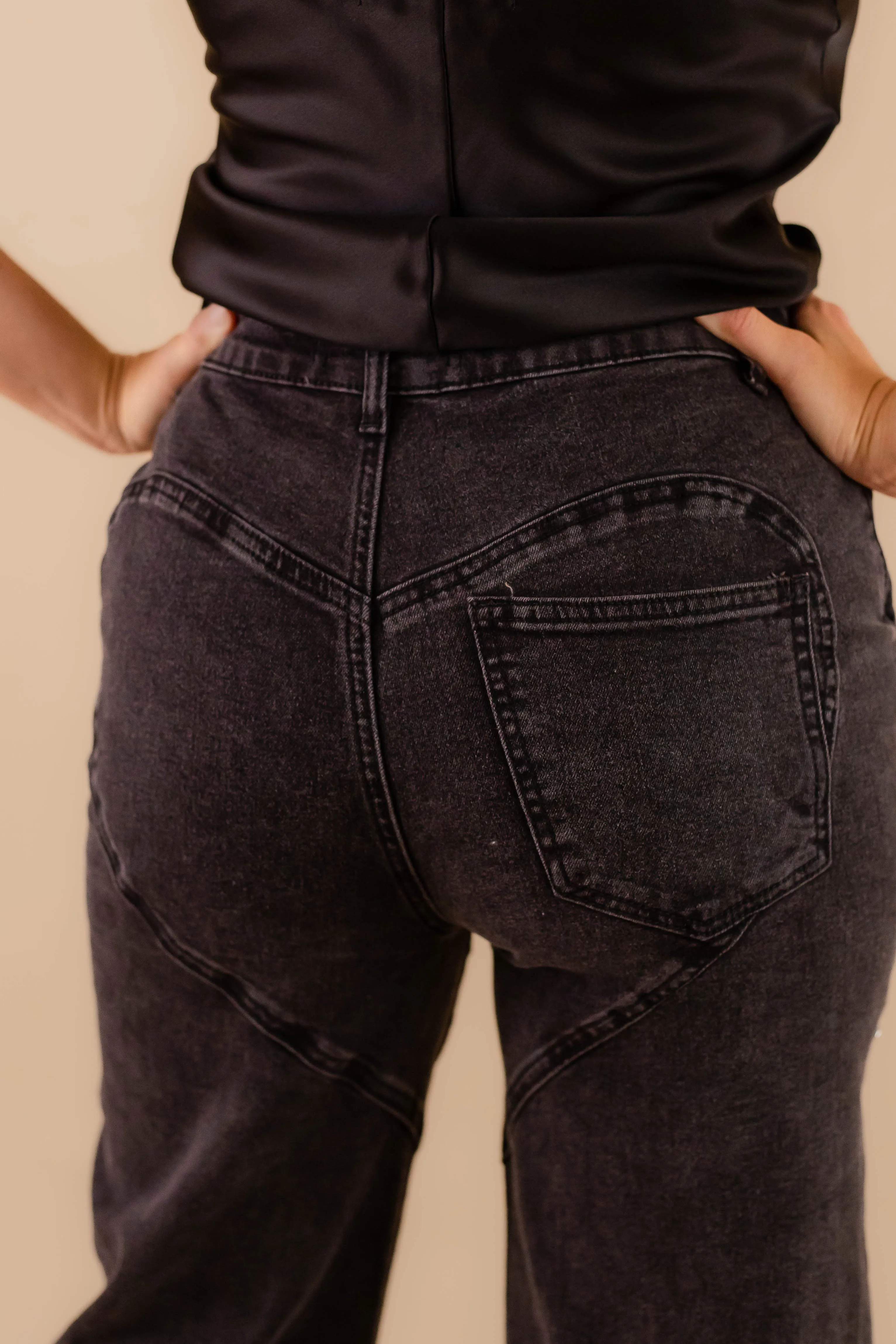 RESTOCK: Big Personality Rhinestone Denim-Black EcoFriendlyMaterials