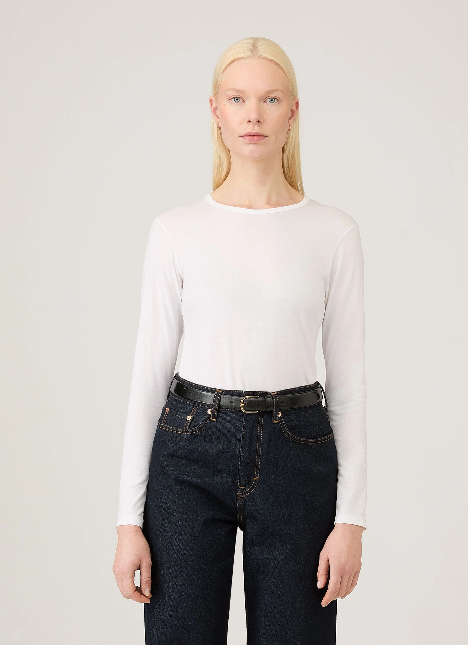 Simple and Comfortable Fun Prints Women's Long Sleeve Classic T-shirt in White