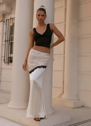 Sporty Layer Duet Lace Maxi Skirt - Ivory Duet Lace Maxi Skirt - Ivory Boho chic