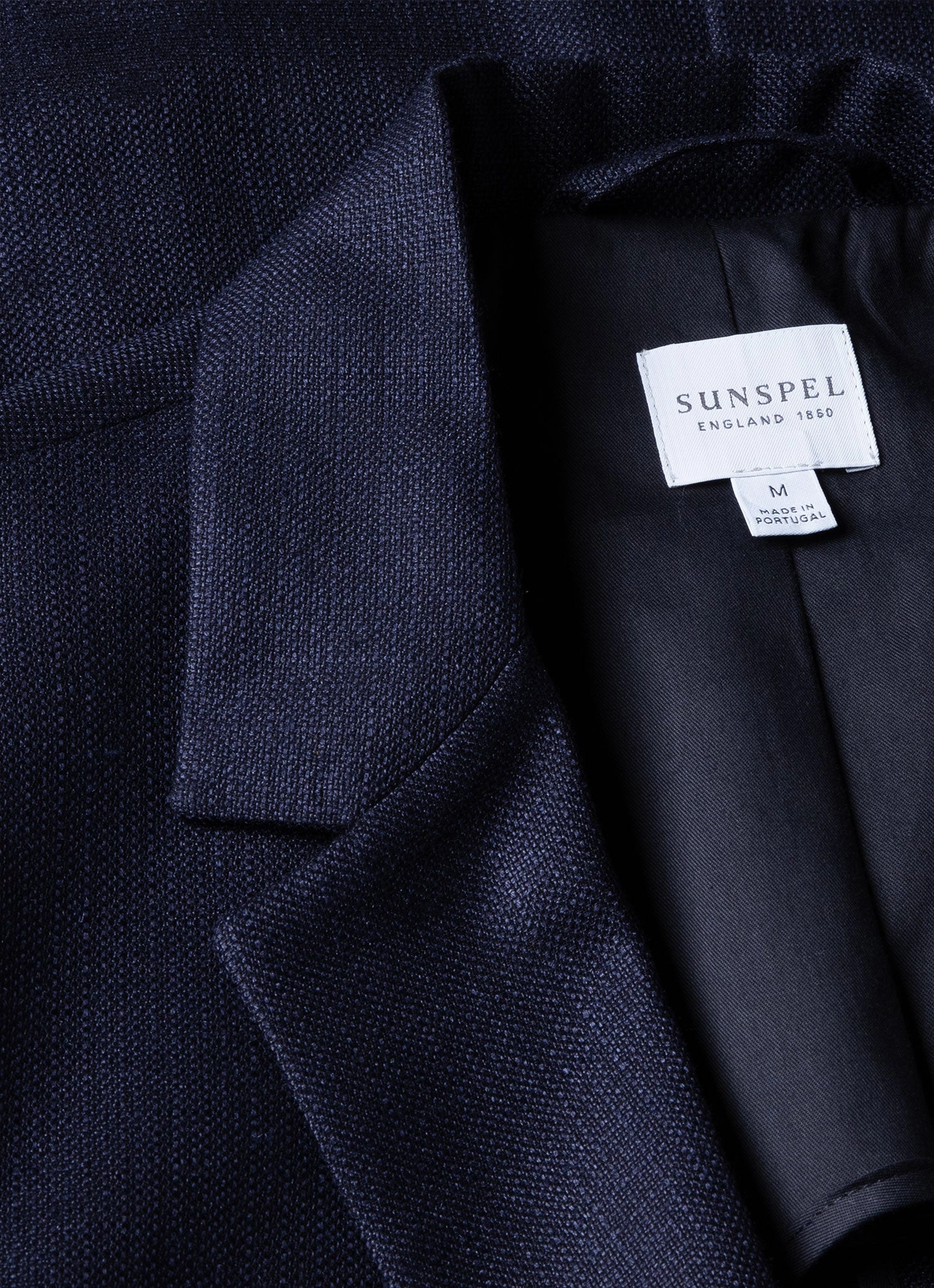 Men's Silk Linen Wool Blazer in Navy Reflective Safety Trim