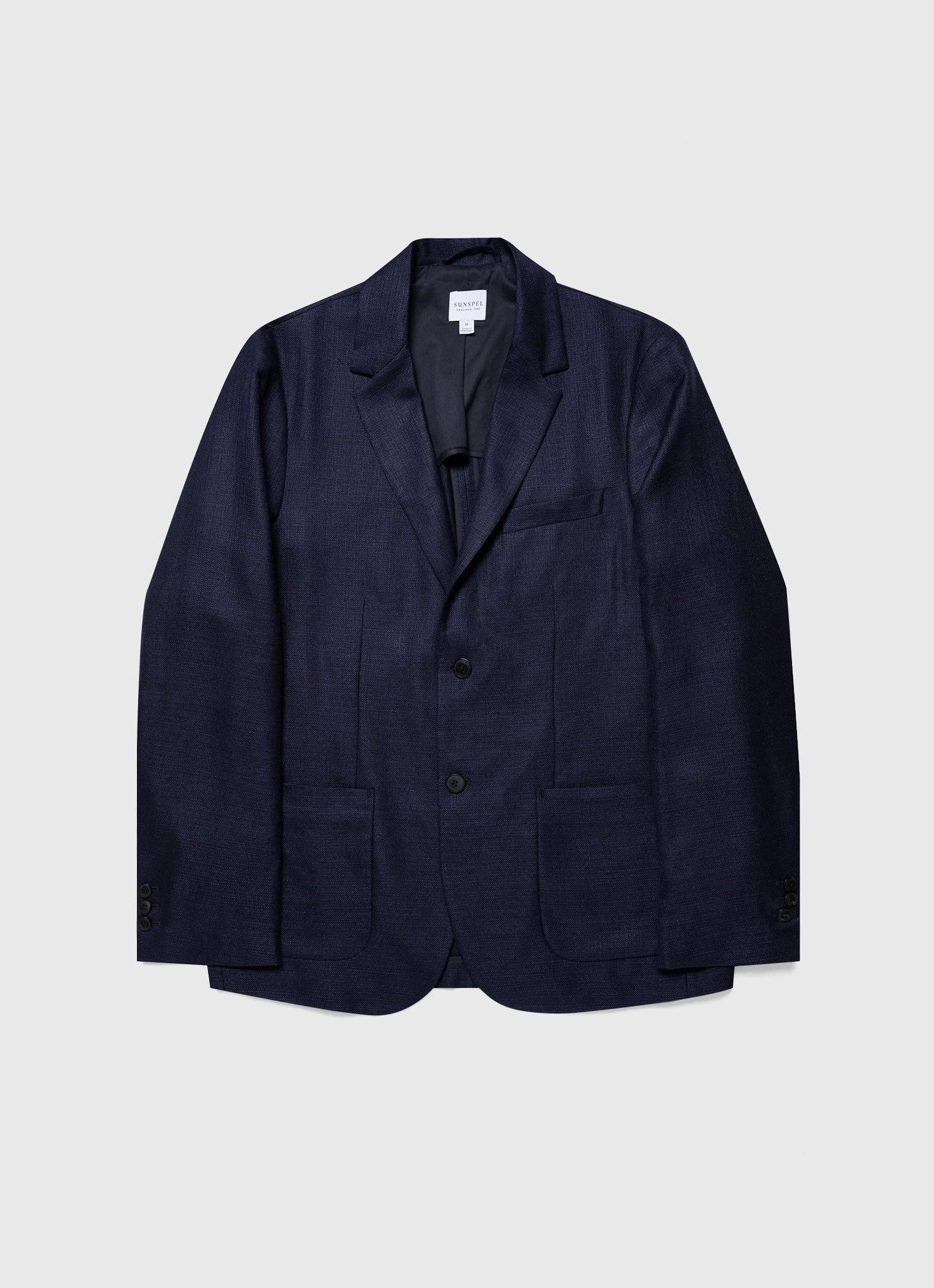 Men's Silk Linen Wool Blazer in Navy Reservation