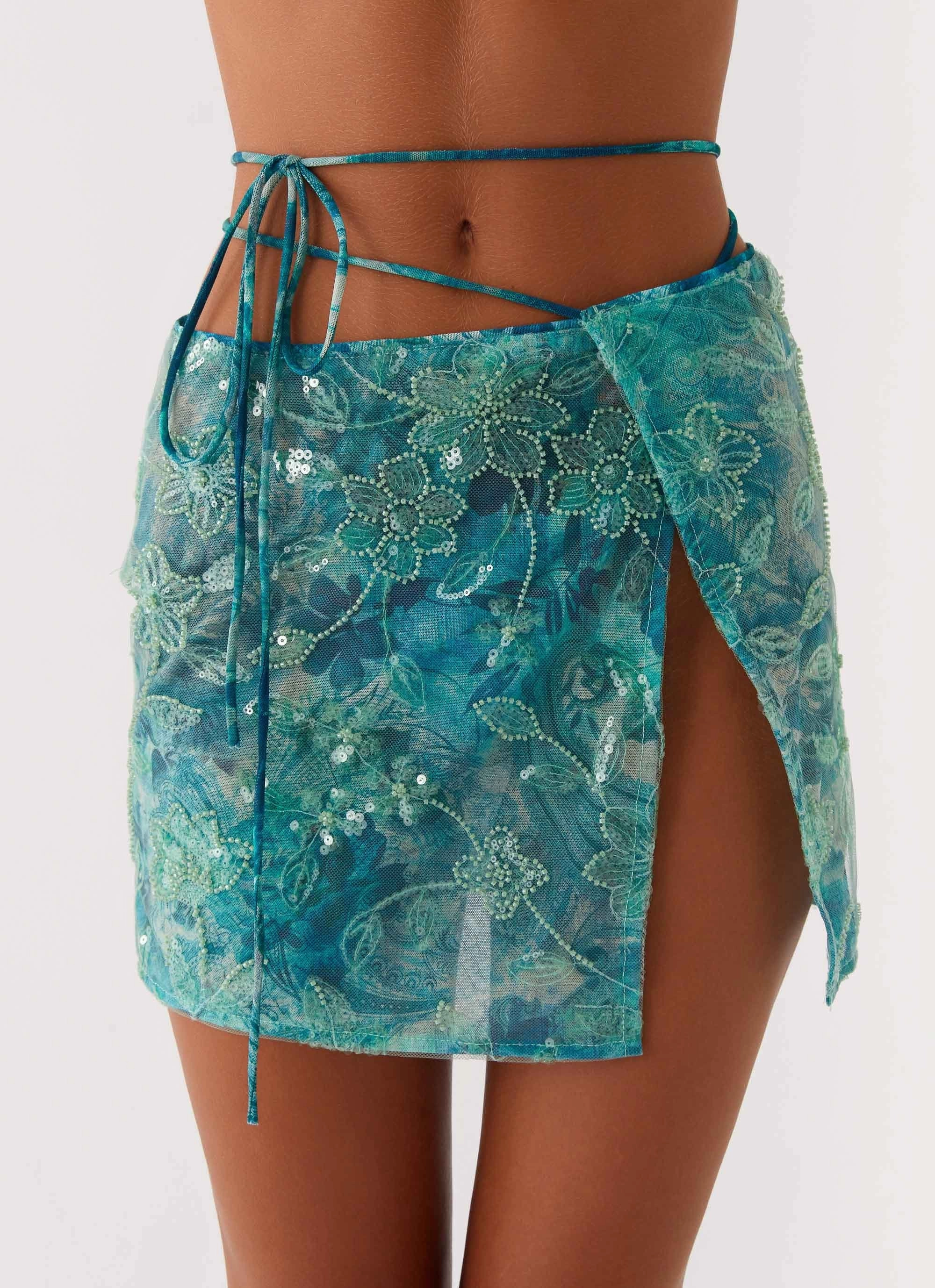 Stacie Mini Skirt - Teal Warm Fit