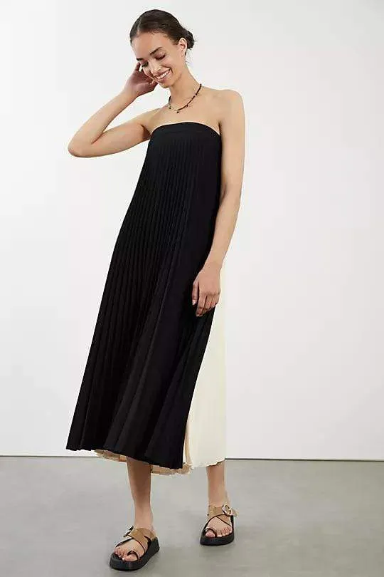 Pleated Midi Dress Sophisticated Layers