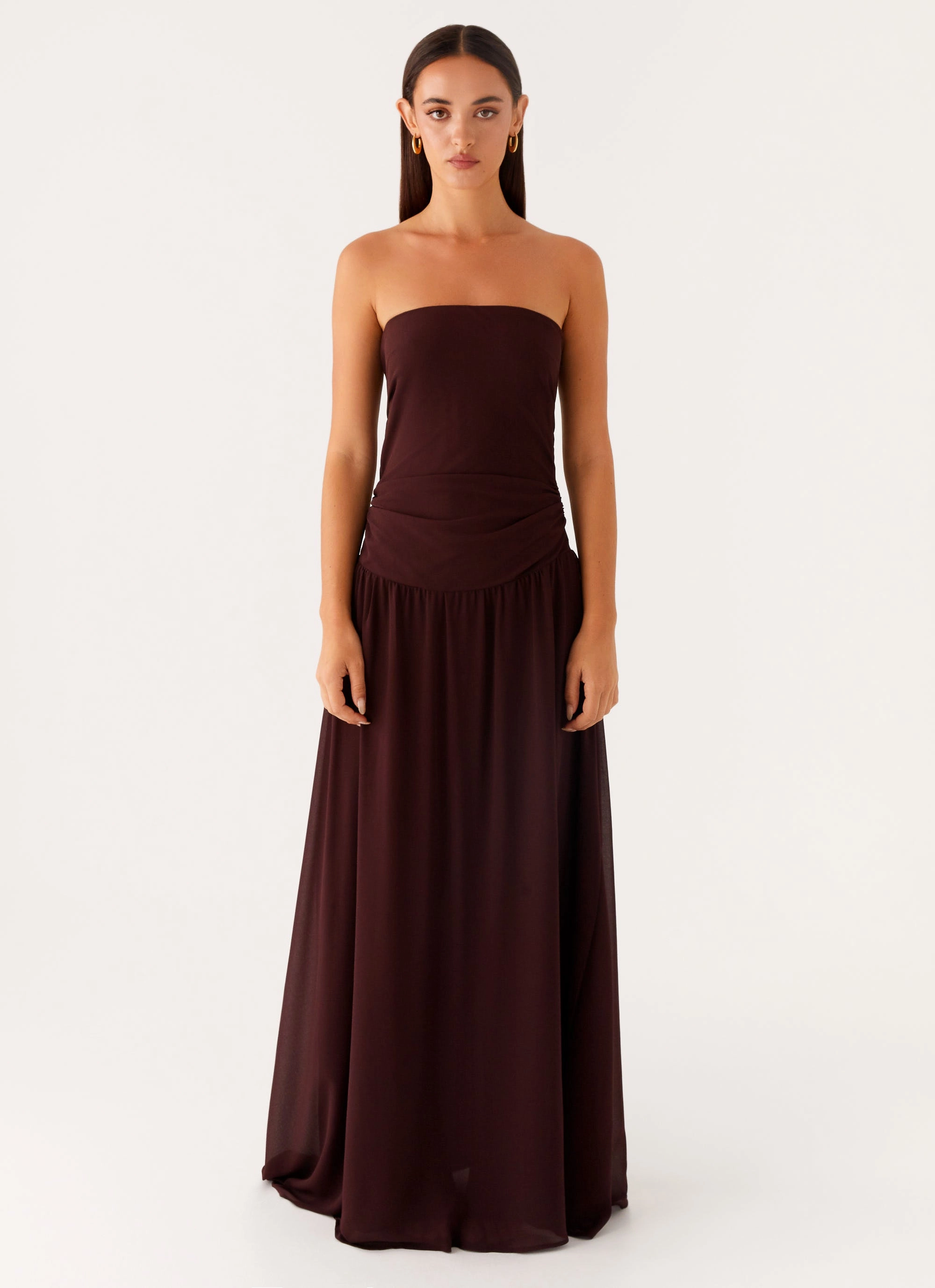 Covia Strapless Maxi Dress - Dark Chocolate Soft cotton dress