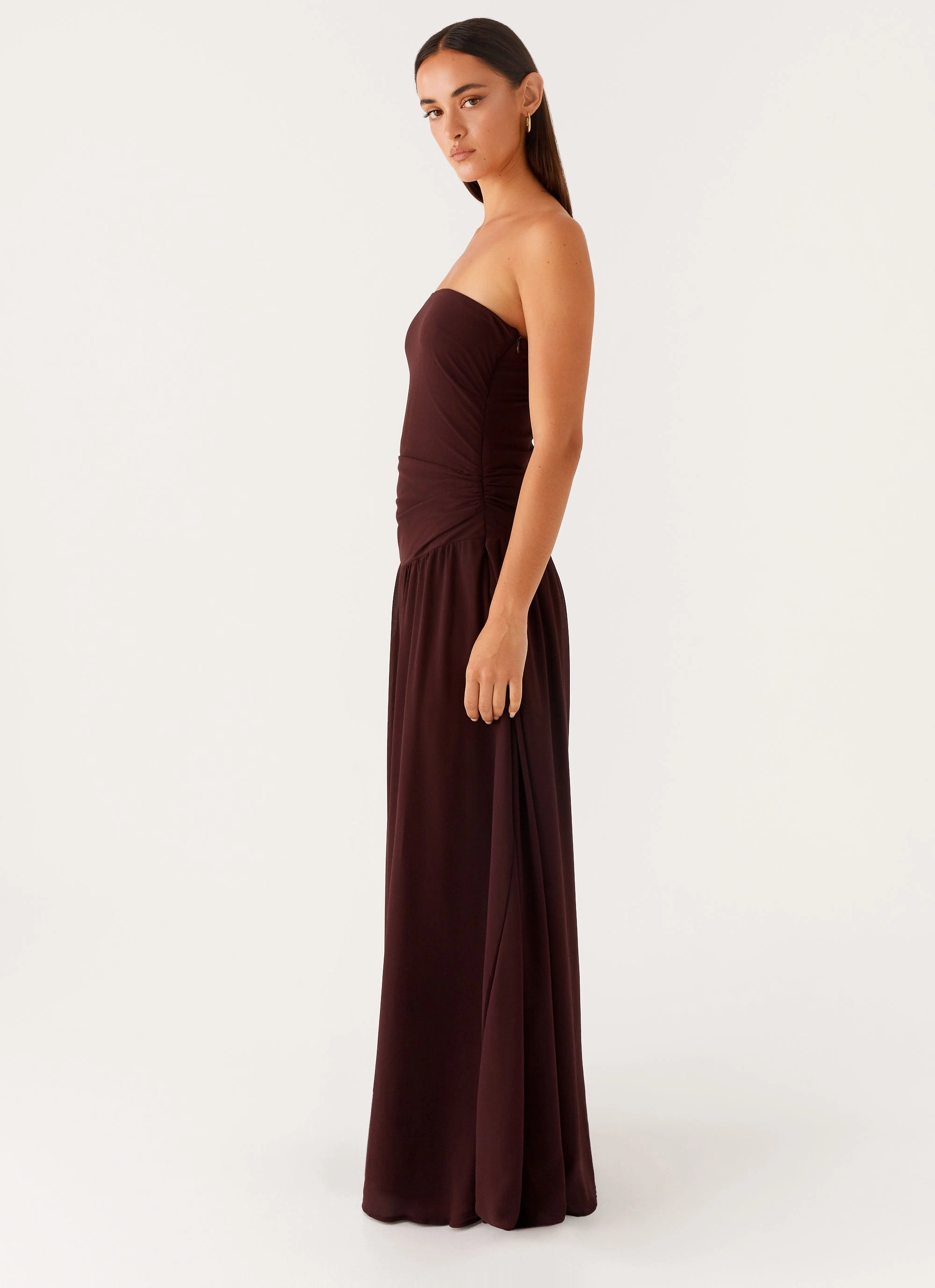 Covia Strapless Maxi Dress - Dark Chocolate Classy Look