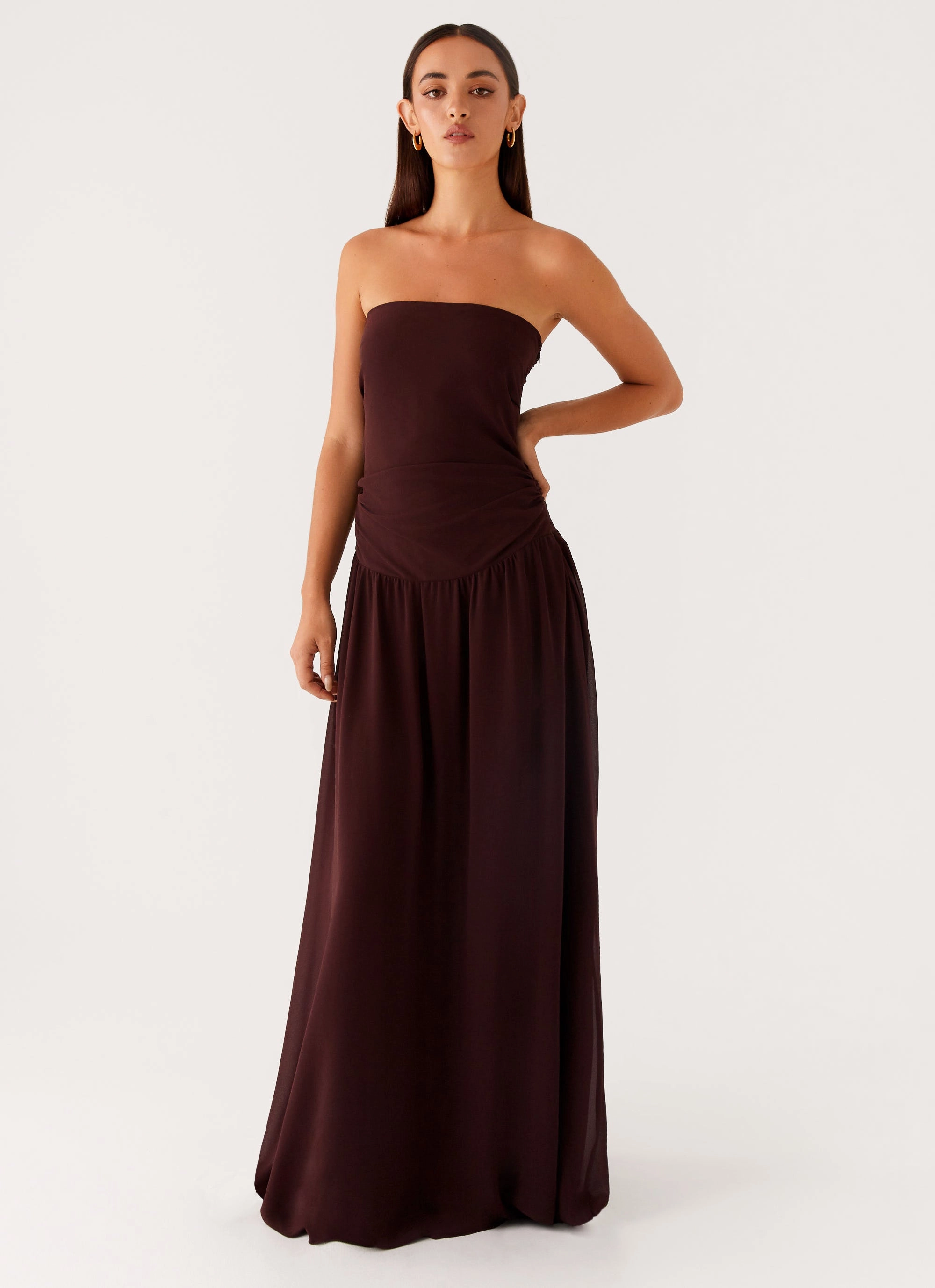 Covia Strapless Maxi Dress - Dark Chocolate Sophisticated Style Perfect Layers