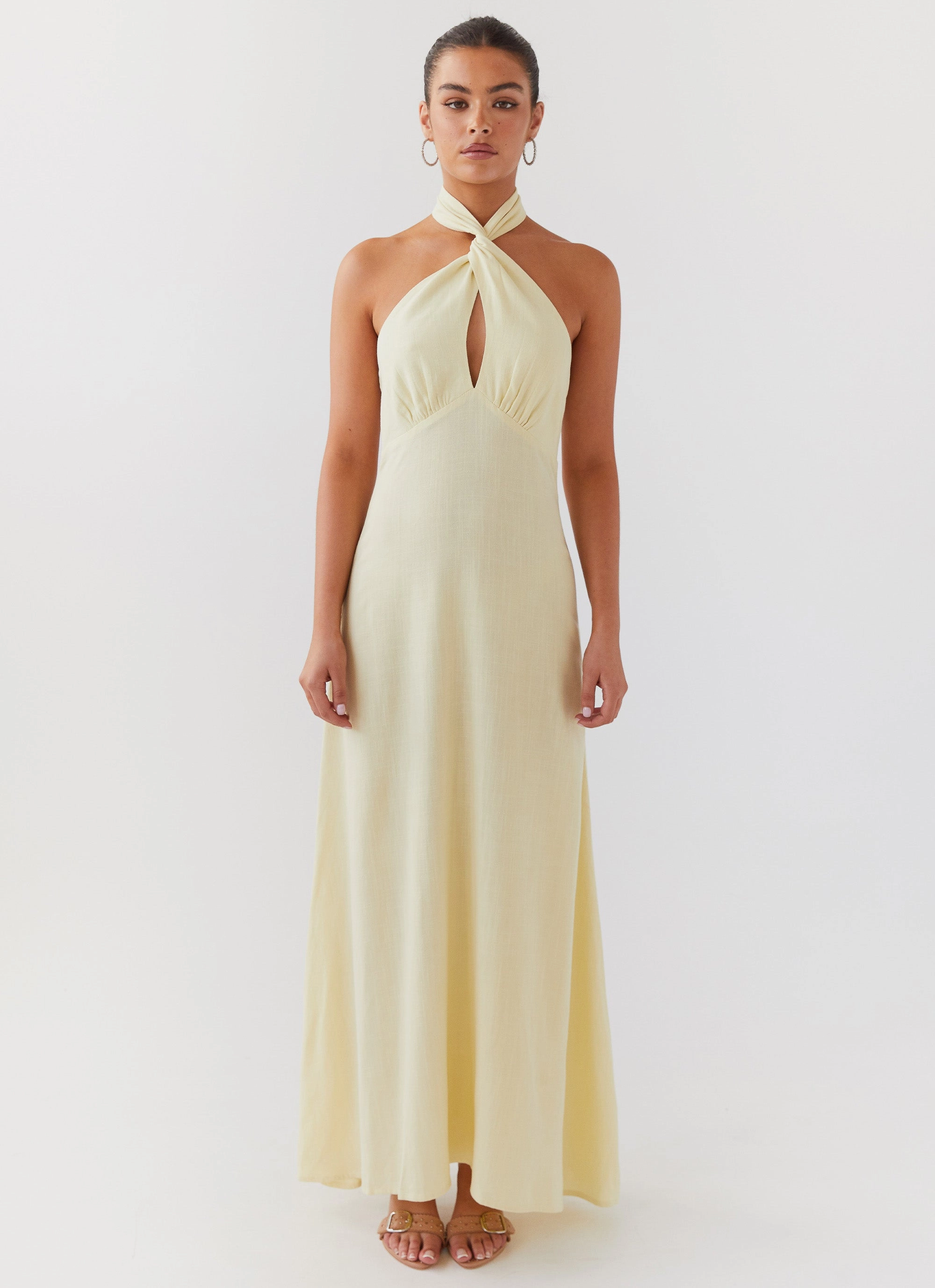 Adrienne Linen Maxi Dress - Lemon All Day