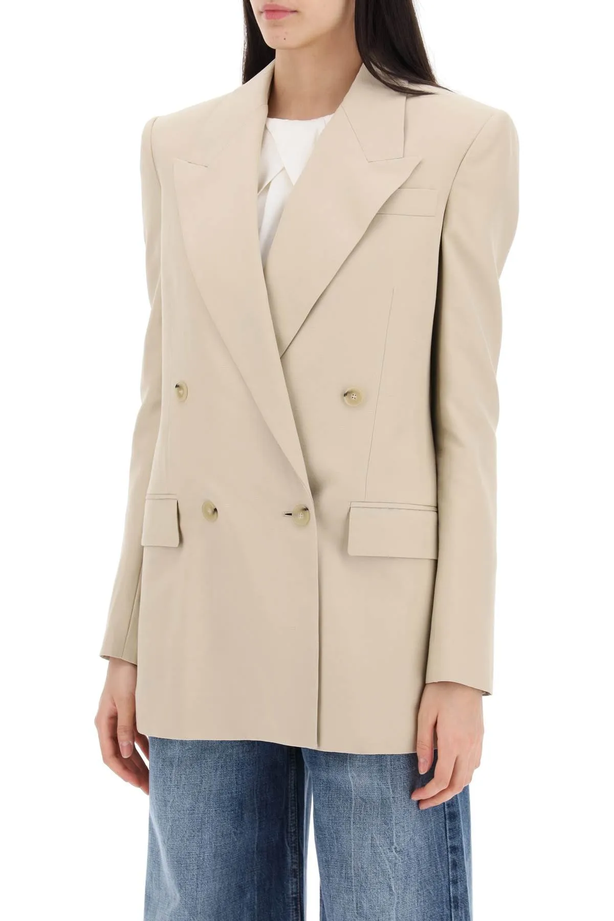 Stella mccartney double-breasted bl 650087 3DU701 SAND