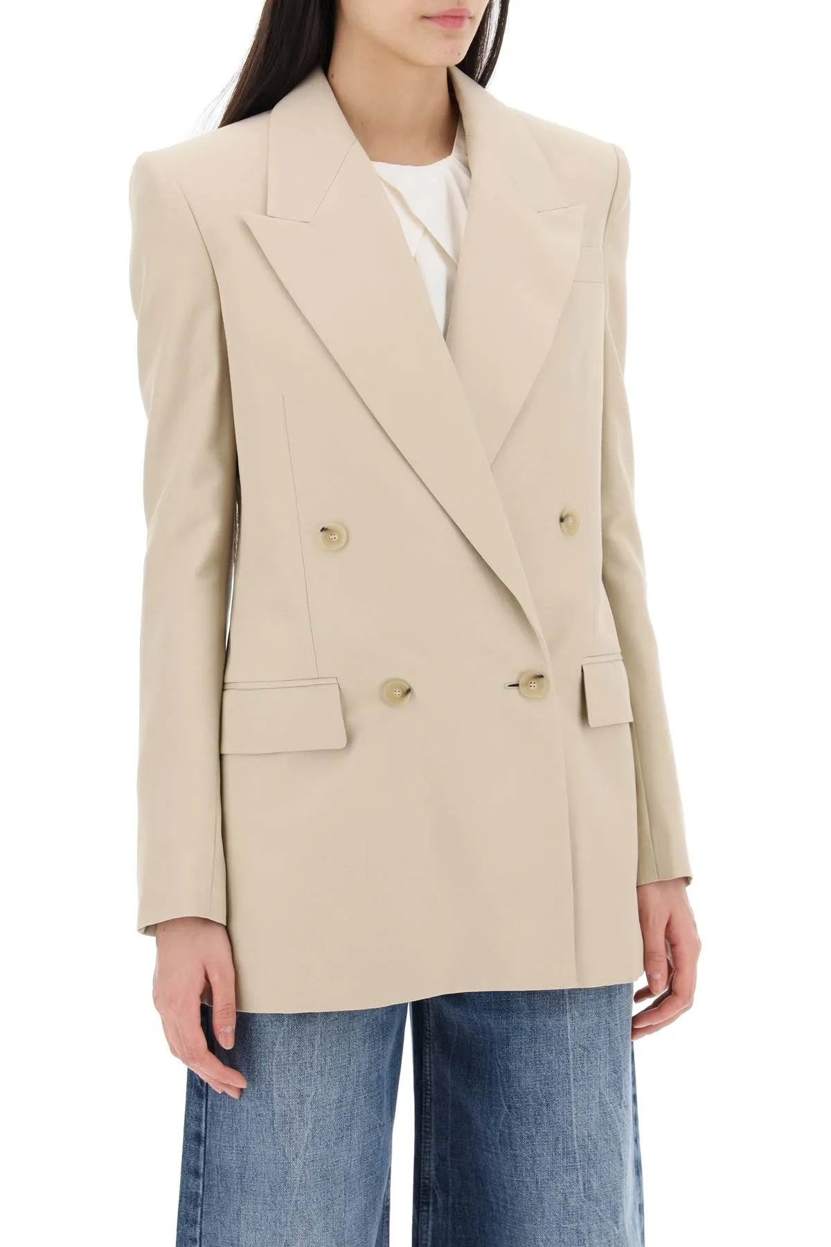 Stella mccartney double-breasted bl 650087 3DU701 SAND