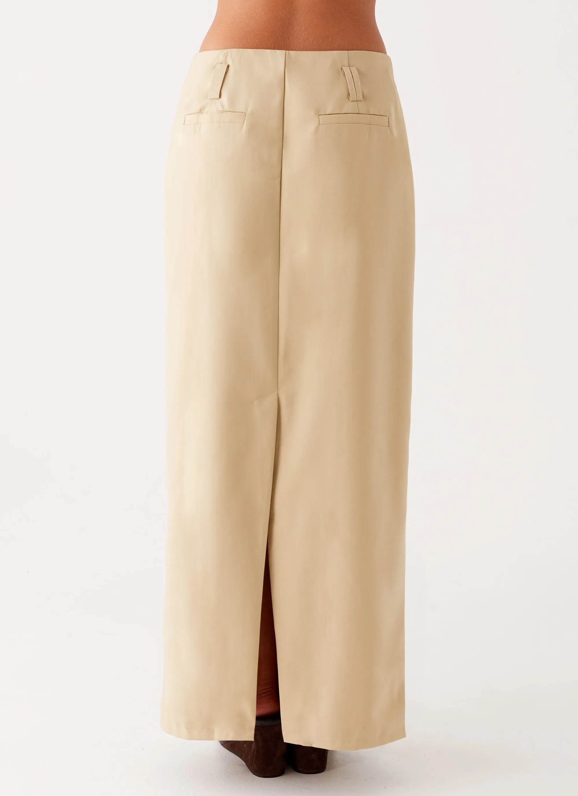 Body Friendly Stella Tailored Maxi Skirt - Beige