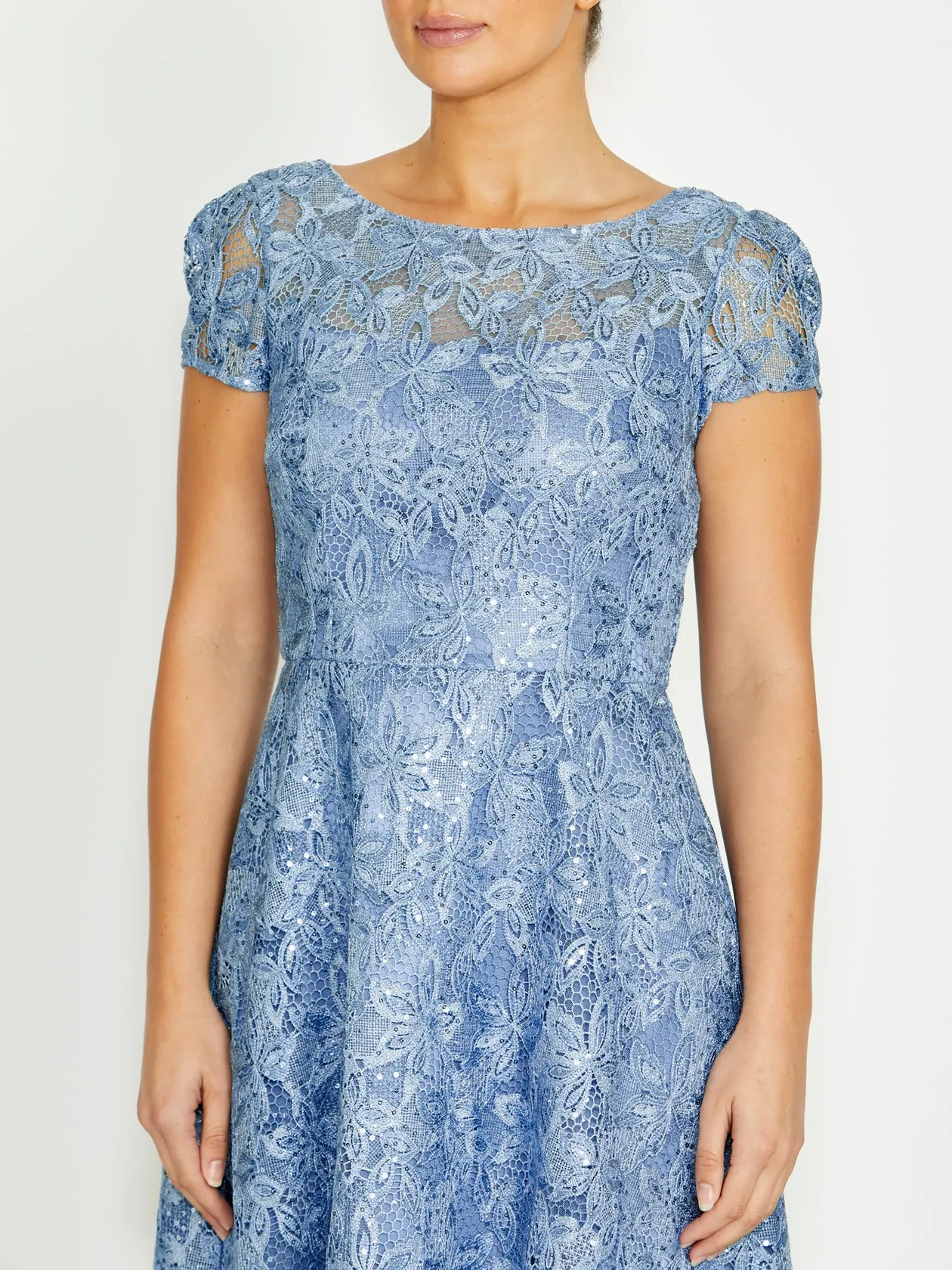 Delicate Finish Stellar Sky Blue A-Line Dress