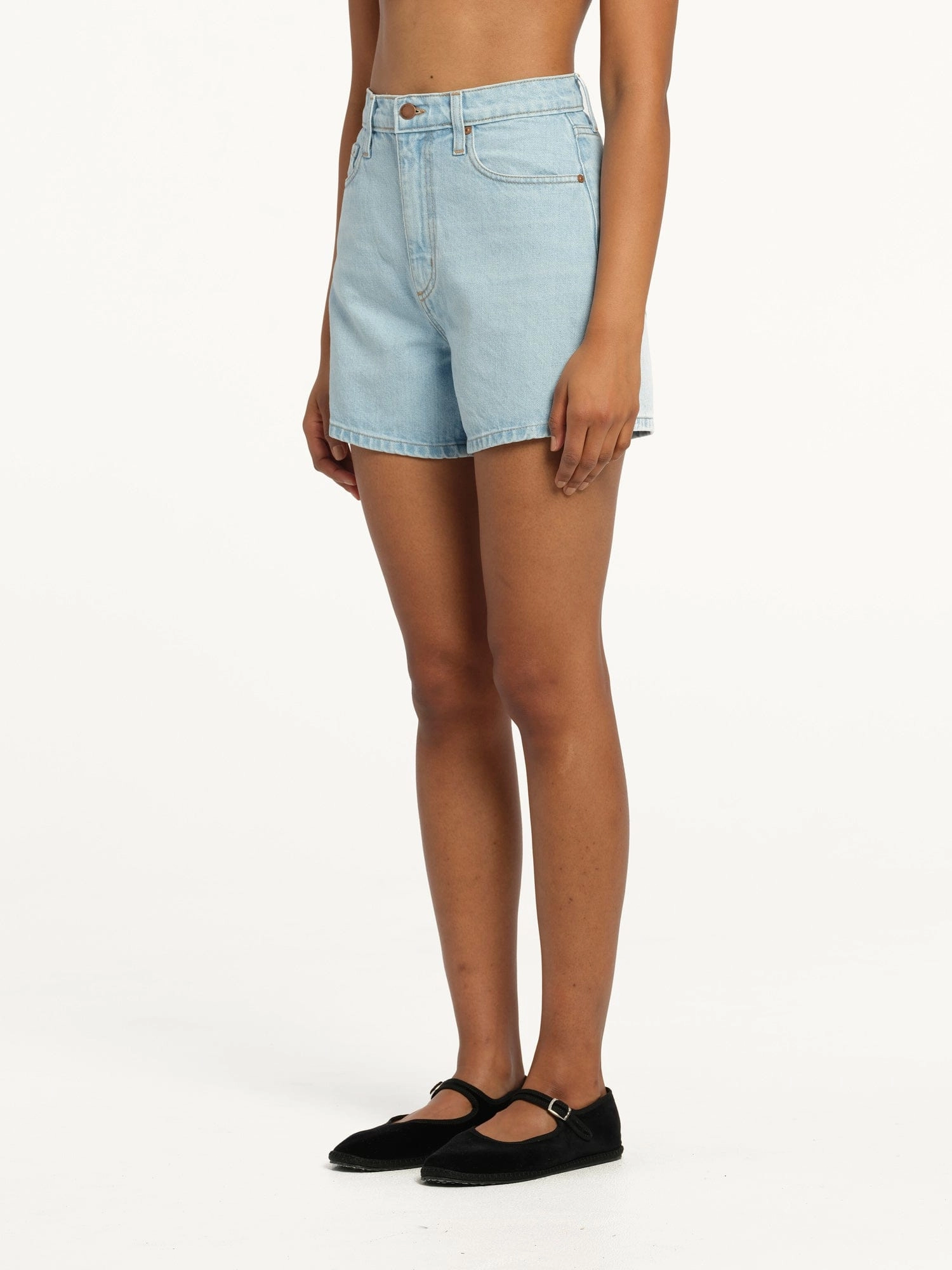 Stevie Short Soft Sky | Linen Denim Simple Mood Designer Style