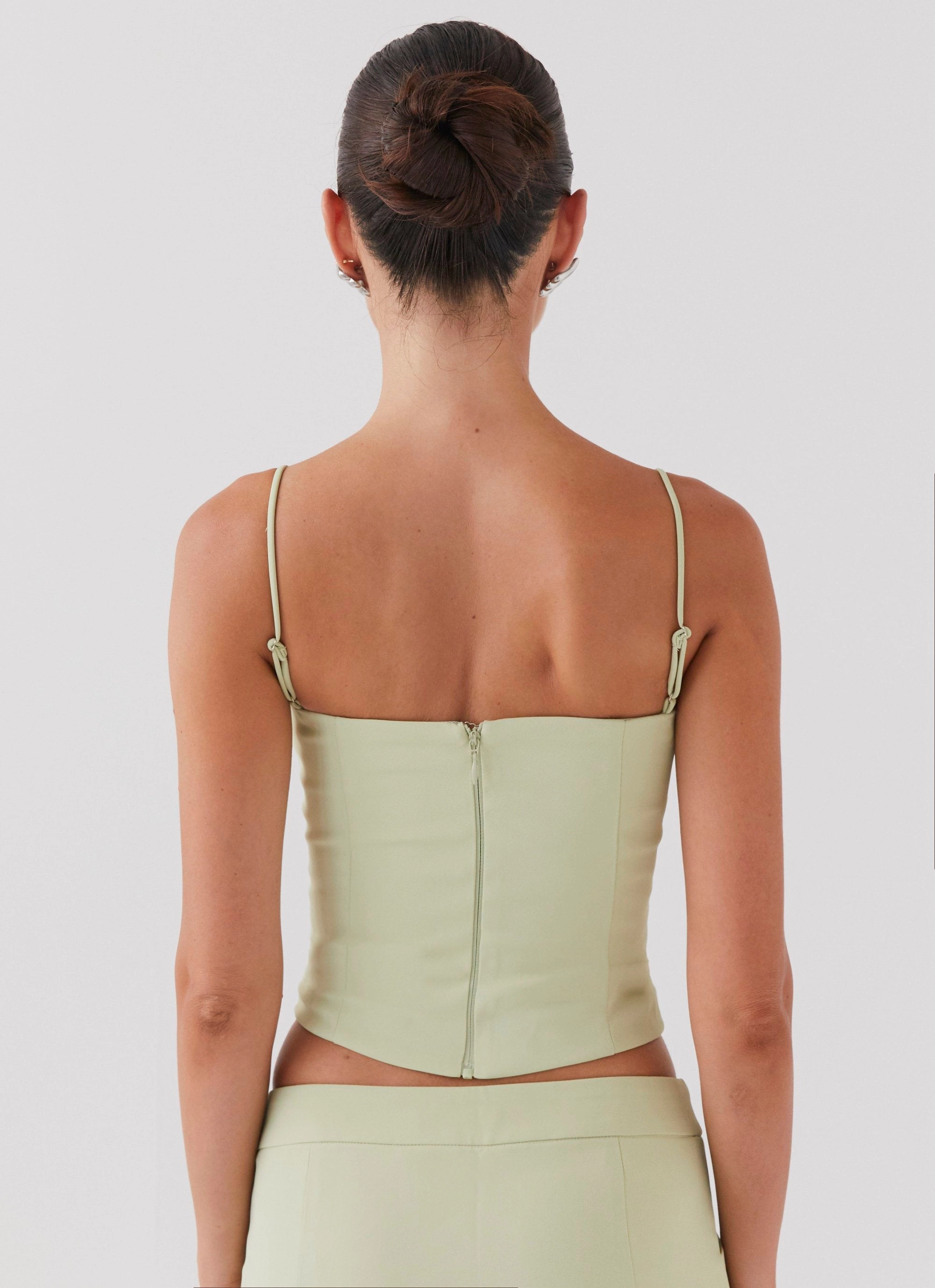 Eliana Crop Top - Green Zest Breathable Ventilation Durable Stitch Pattern