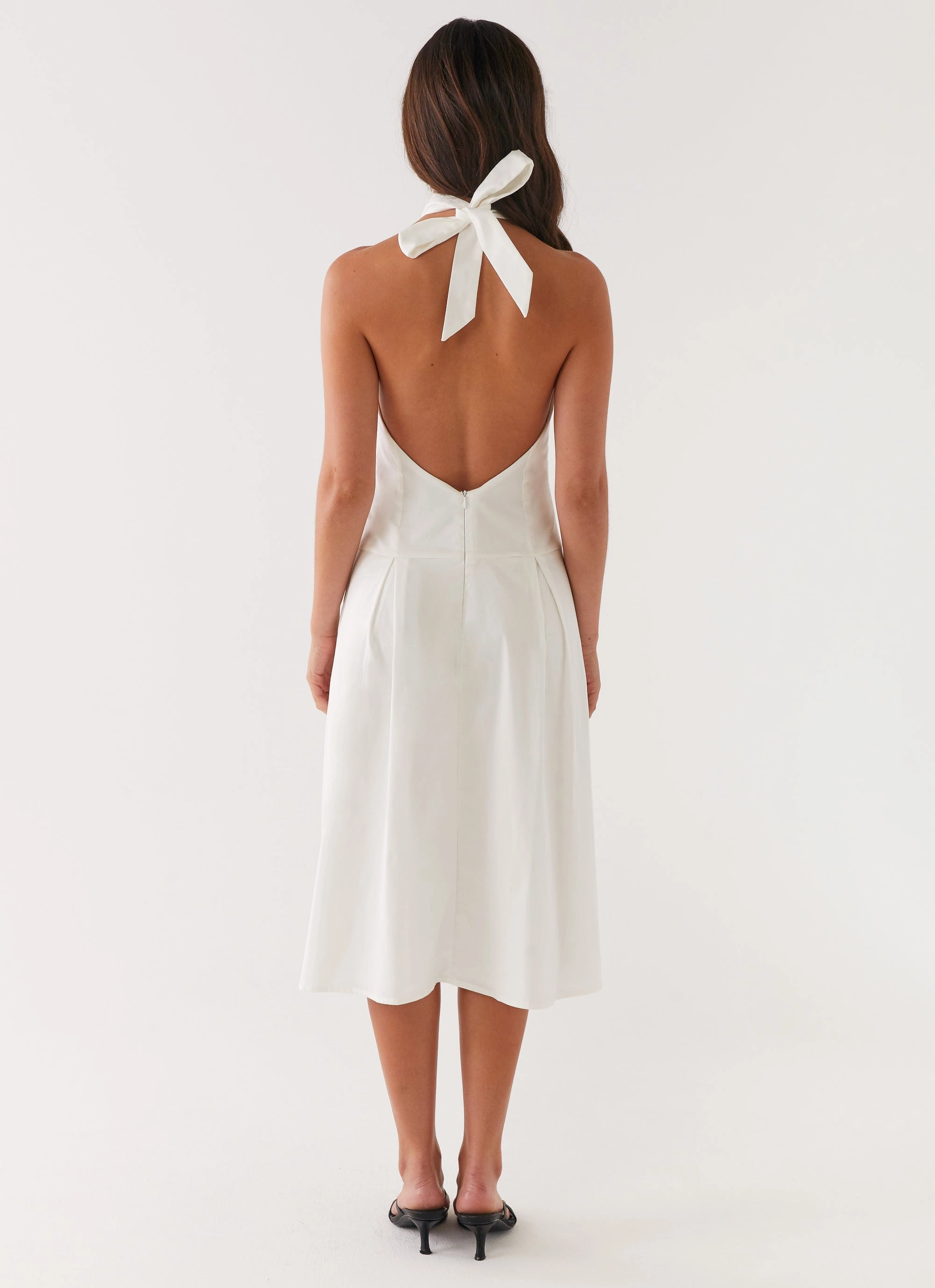 Comfy Shape Calla Halter Midi Dress - White
