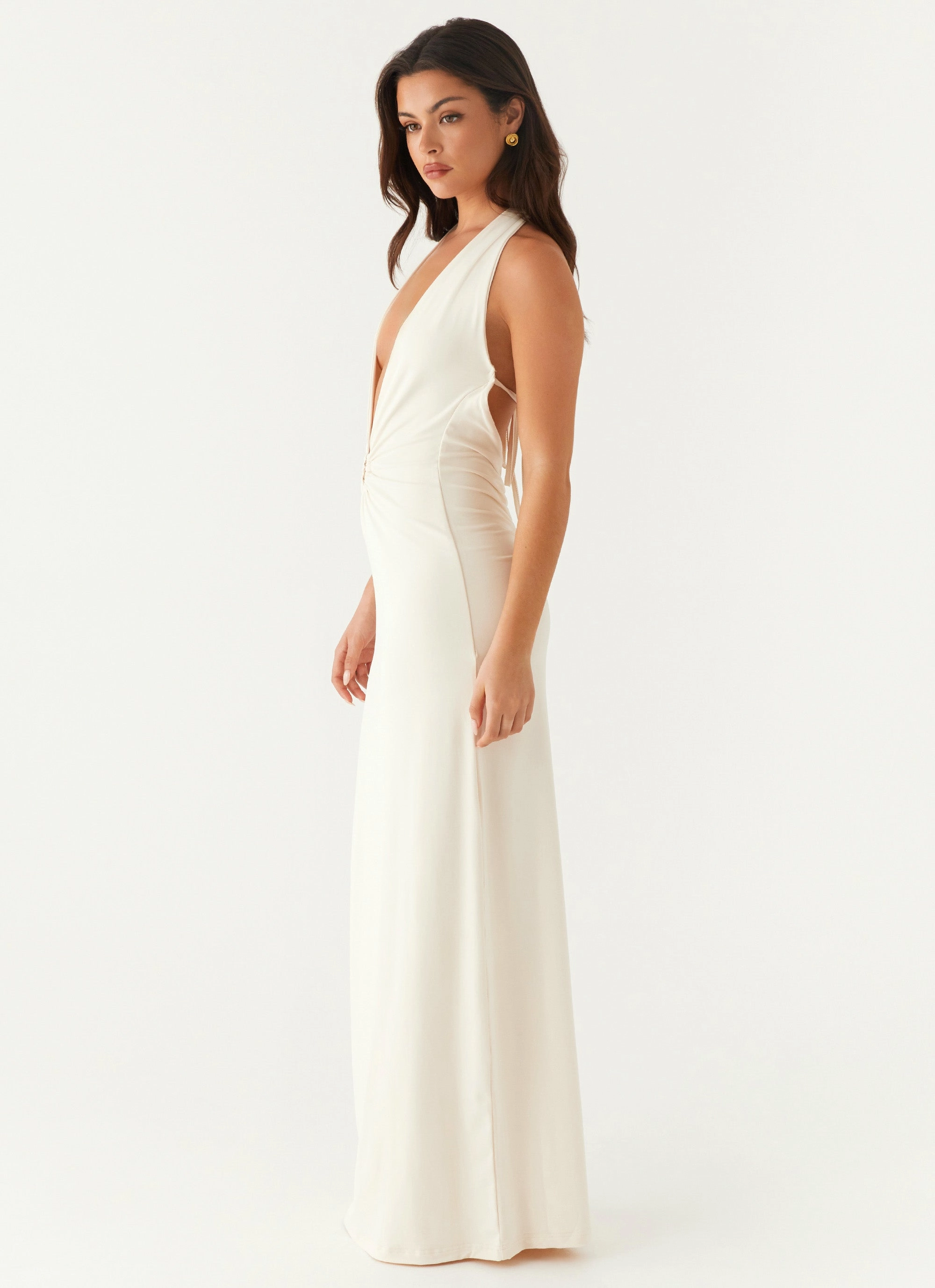 Dominica Maxi Dress - Ivory Flattering Look Wear