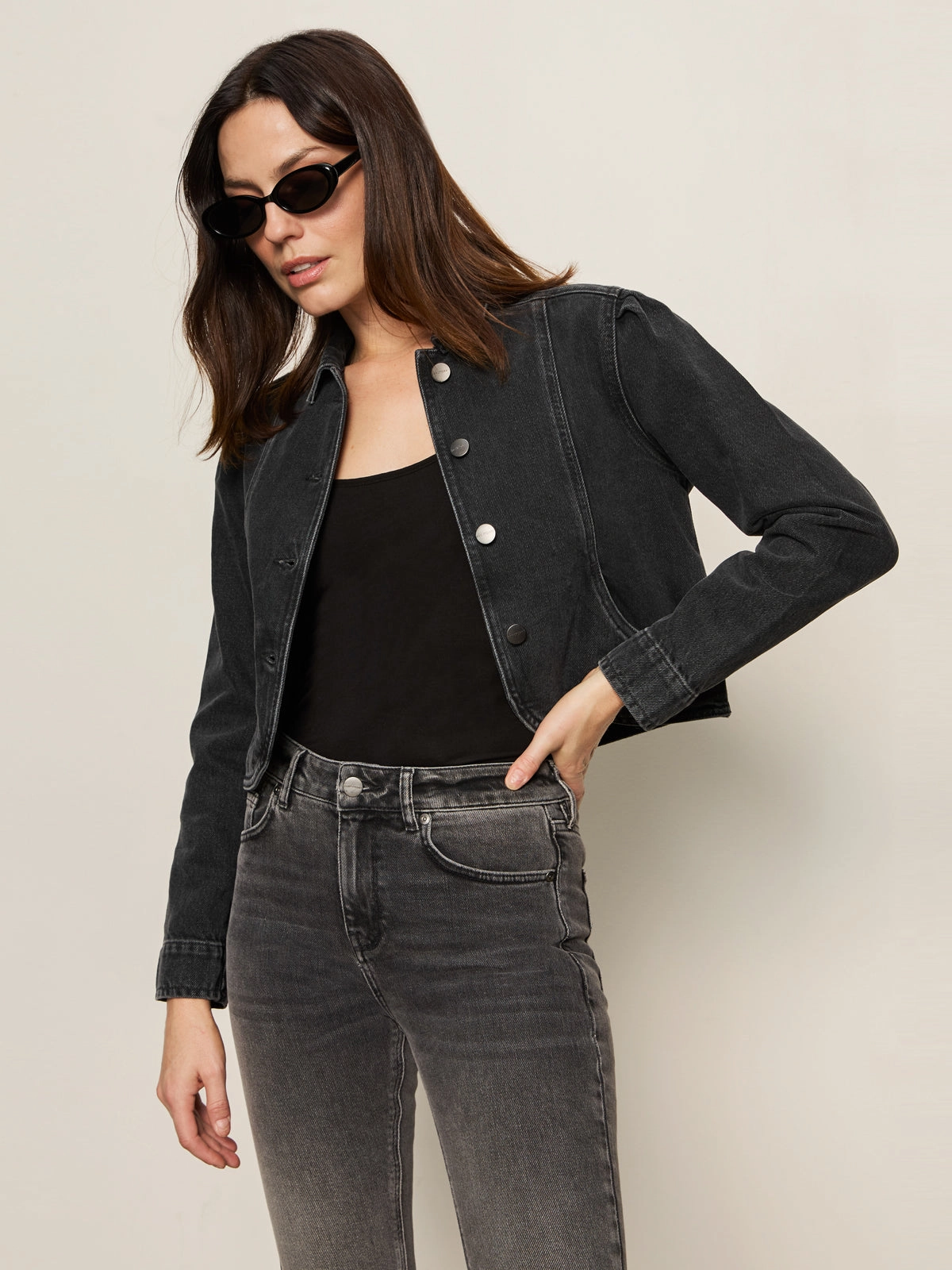 Surprise Denim Jacket Washed Black Denim