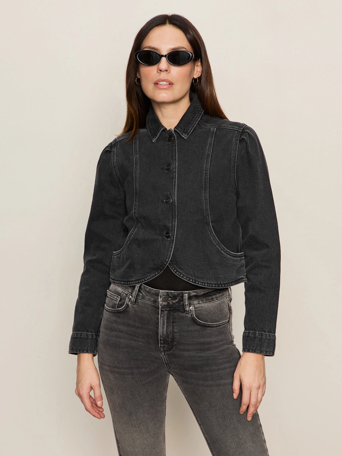 Performance Use Relationship Denim Jacket Washed Black Denim