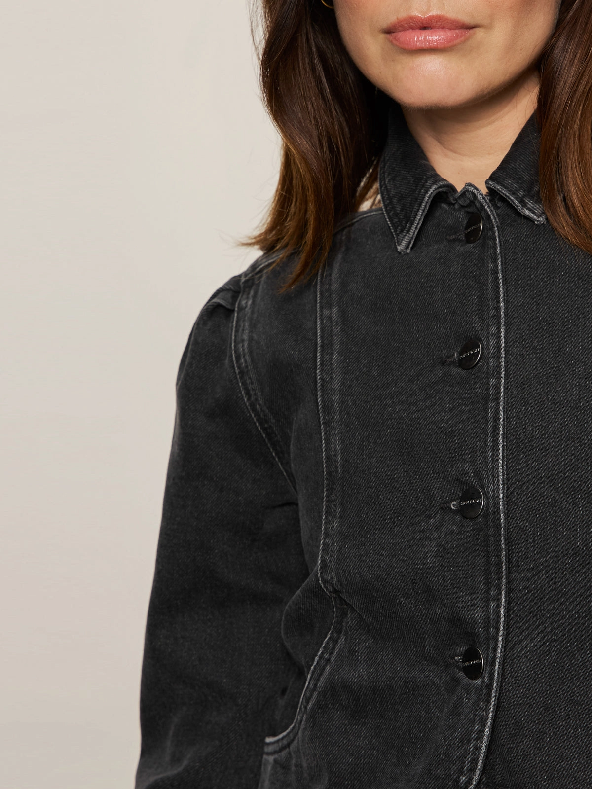 Insulated Wear Denim Jacket Washed Black Denim