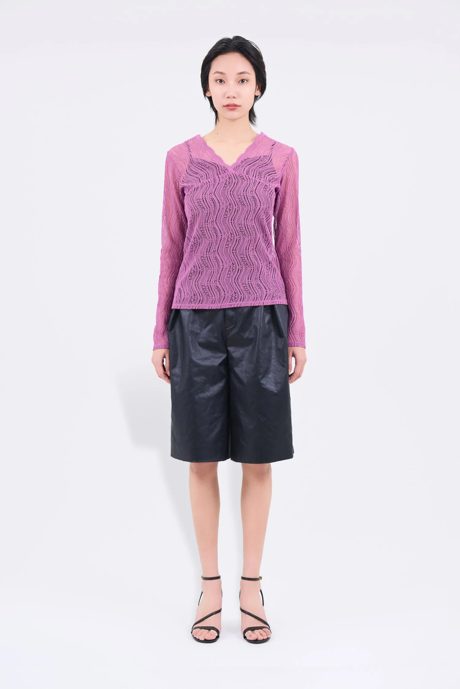 Stretch lace tops (Purple)