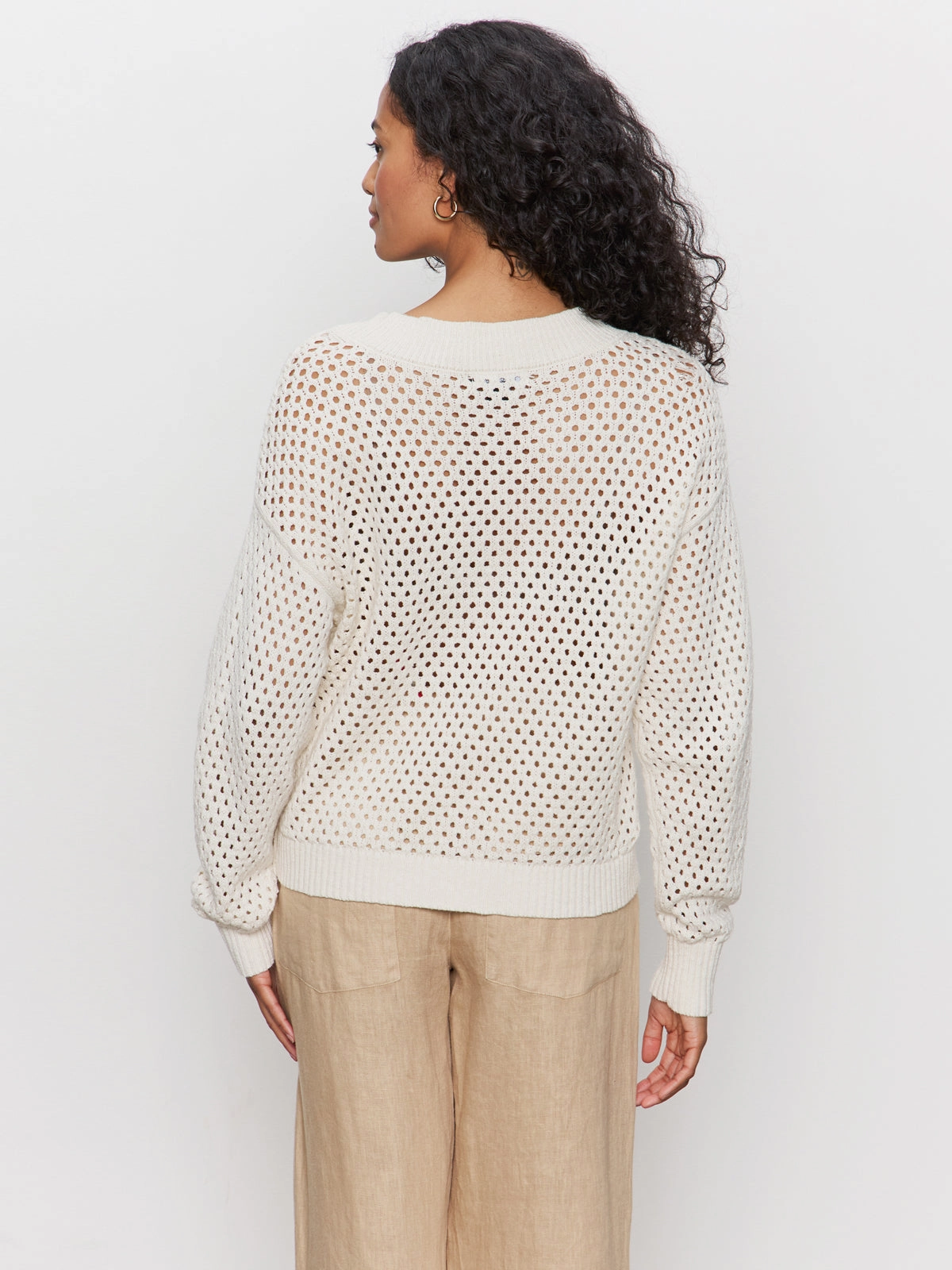 Airy Openwork Sweater Macrame Moisture Management LowProfile Stitching