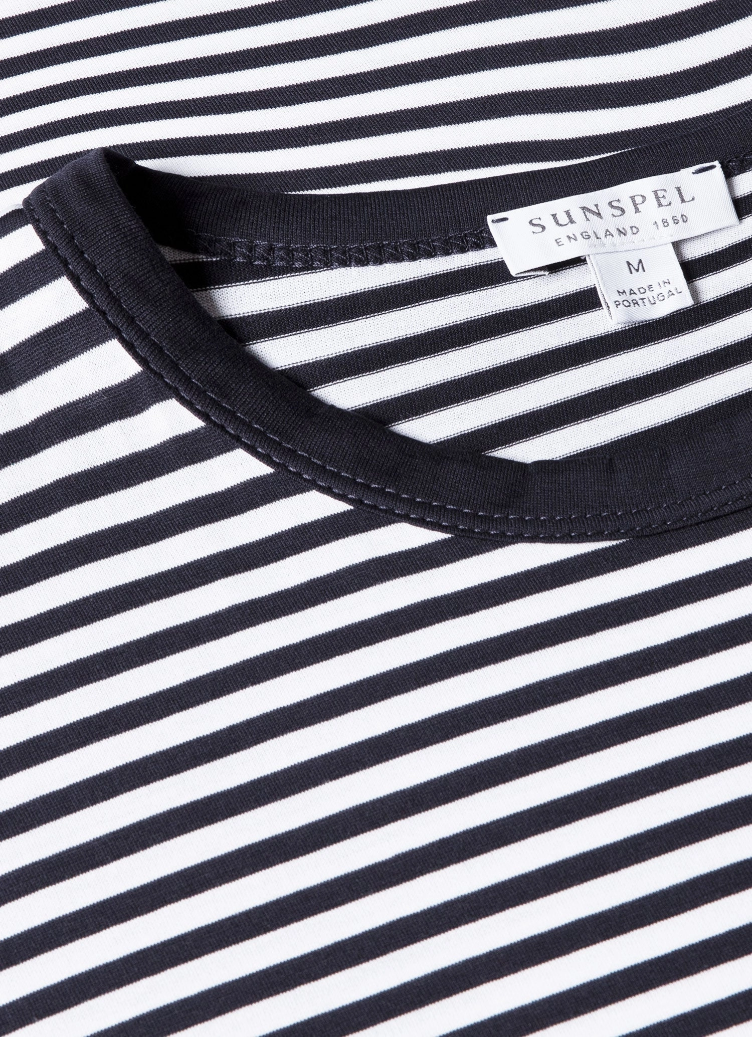 Men's Classic T-shirt in Navy/White English Stripe Modern Fit Breathable Performance Wear