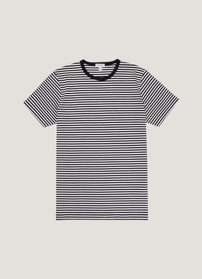 Stretch Flex Men's Classic T-shirt in Navy/White English Stripe Regular fit normality Men's Classic T-shirt in Navy/White English Stripe