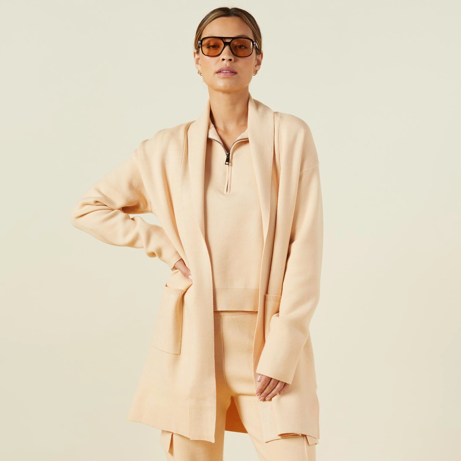 Sporty Hoodie LightweightLayeringSystem Supersoft Sweater Knit Cardigan