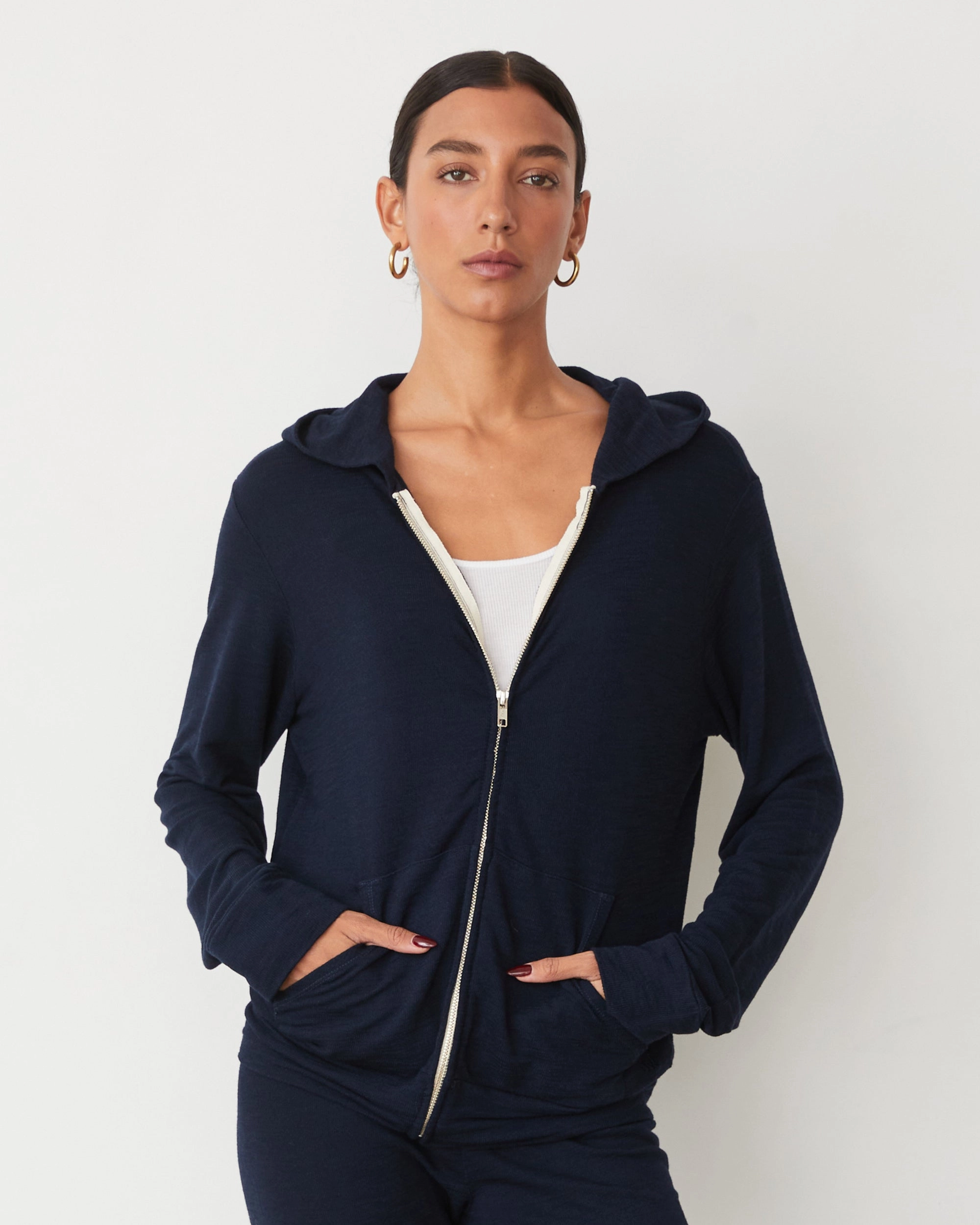 Supersoft Zip Up Hoody Layered Shoulder