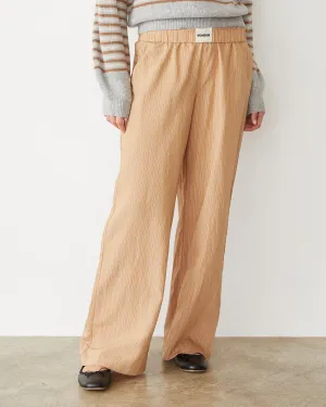 Stripe Poplin Boxer Pants Shape Retention SmoothZipper