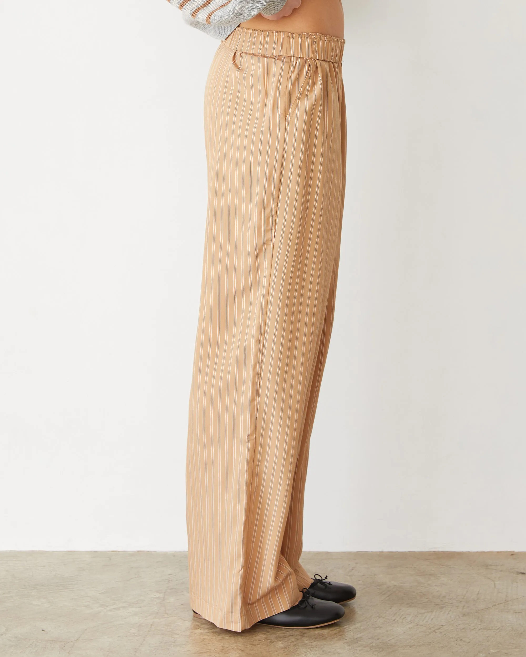 Stripe Poplin Boxer Pants Comfort Flex Cozy Lining