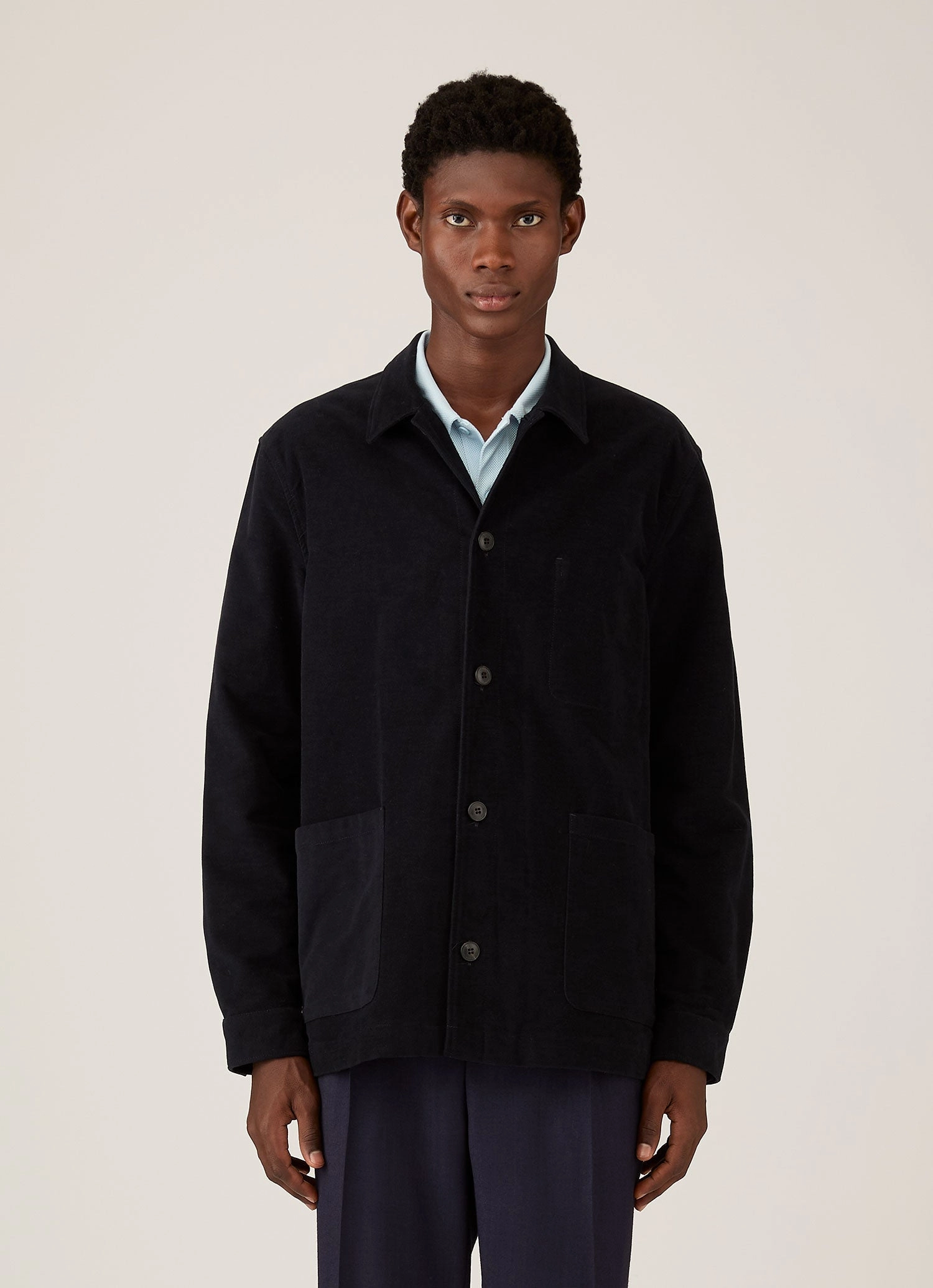Essential Warmth Gift Men's Moleskin Twin Pocket Jacket in Navy