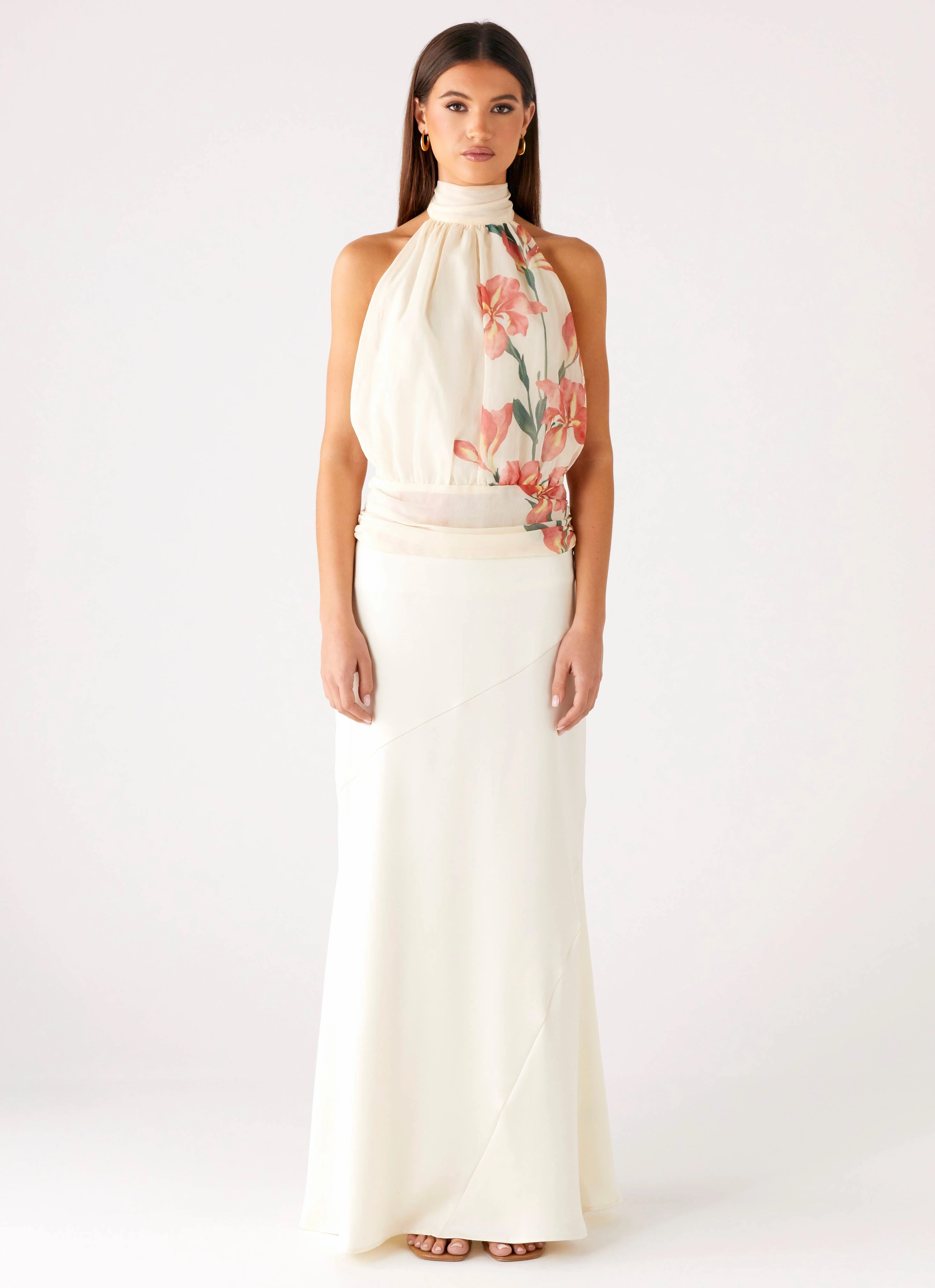 MidweightJersey Romelia Halter Top - Siena Floral