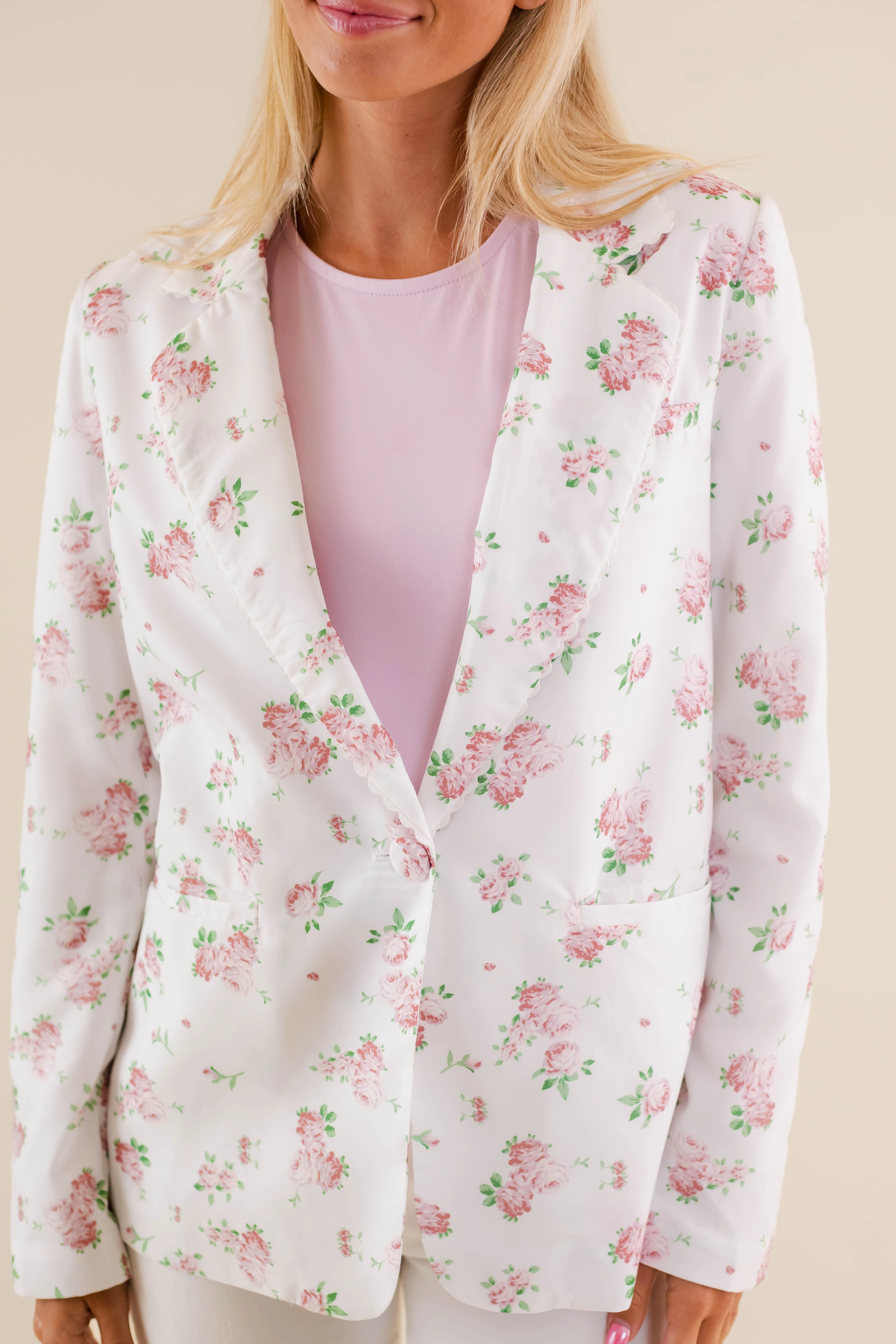 My Dearest Love Blazer-Pink Tailored Seams QuickDry Performance