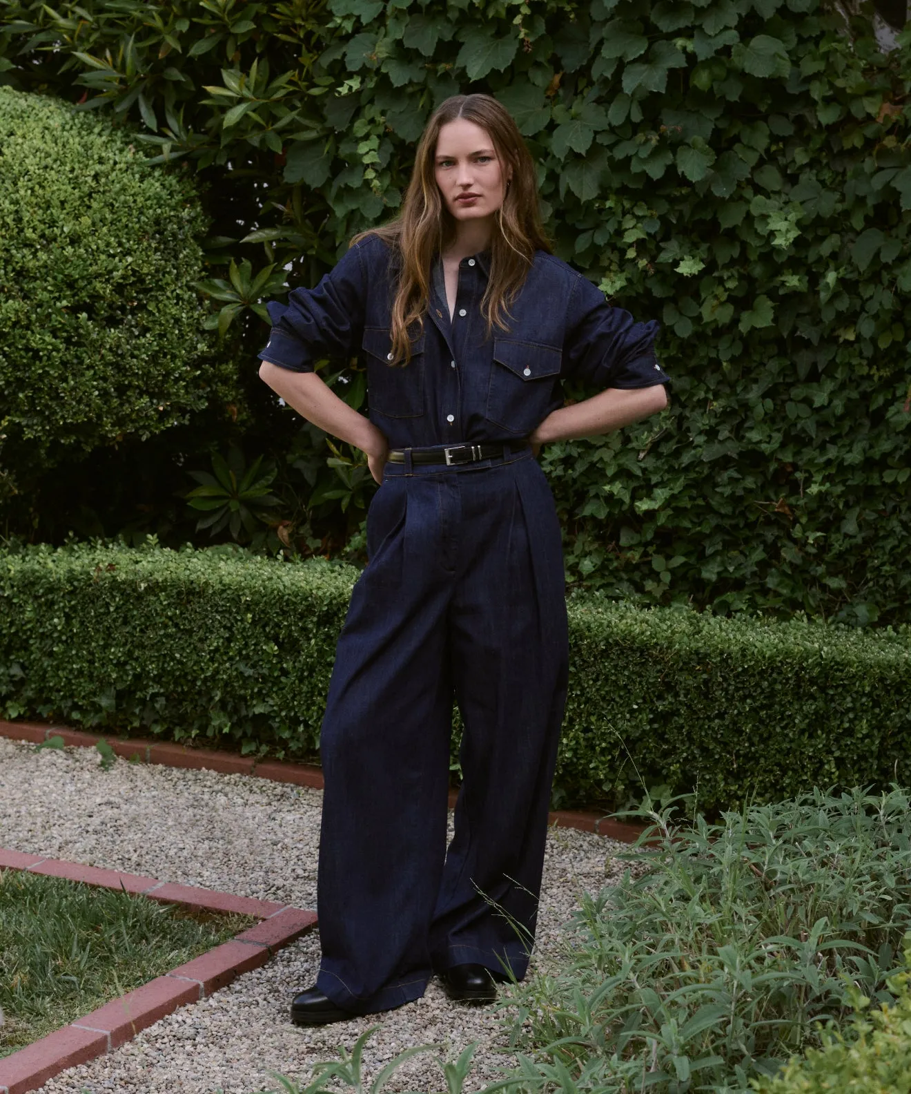 Denim Newport Trouser High Neck Design Reflective Trims