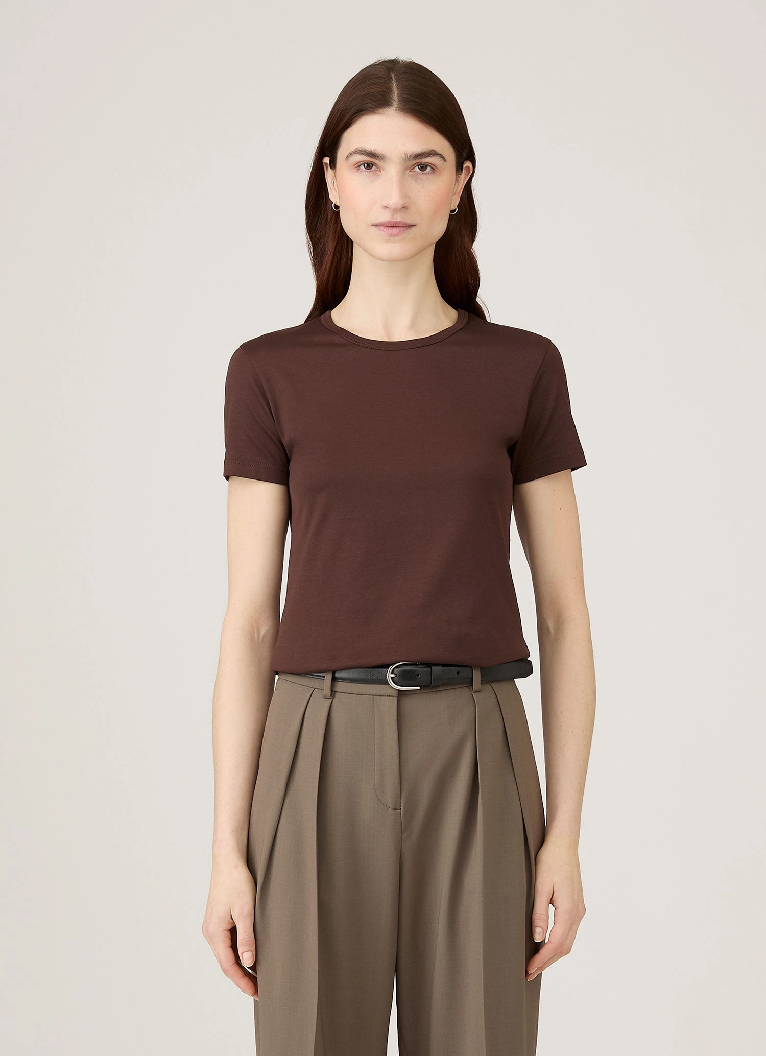 Women's Classic T-shirt in Truffle Sleek And Stylish Minimal Fit