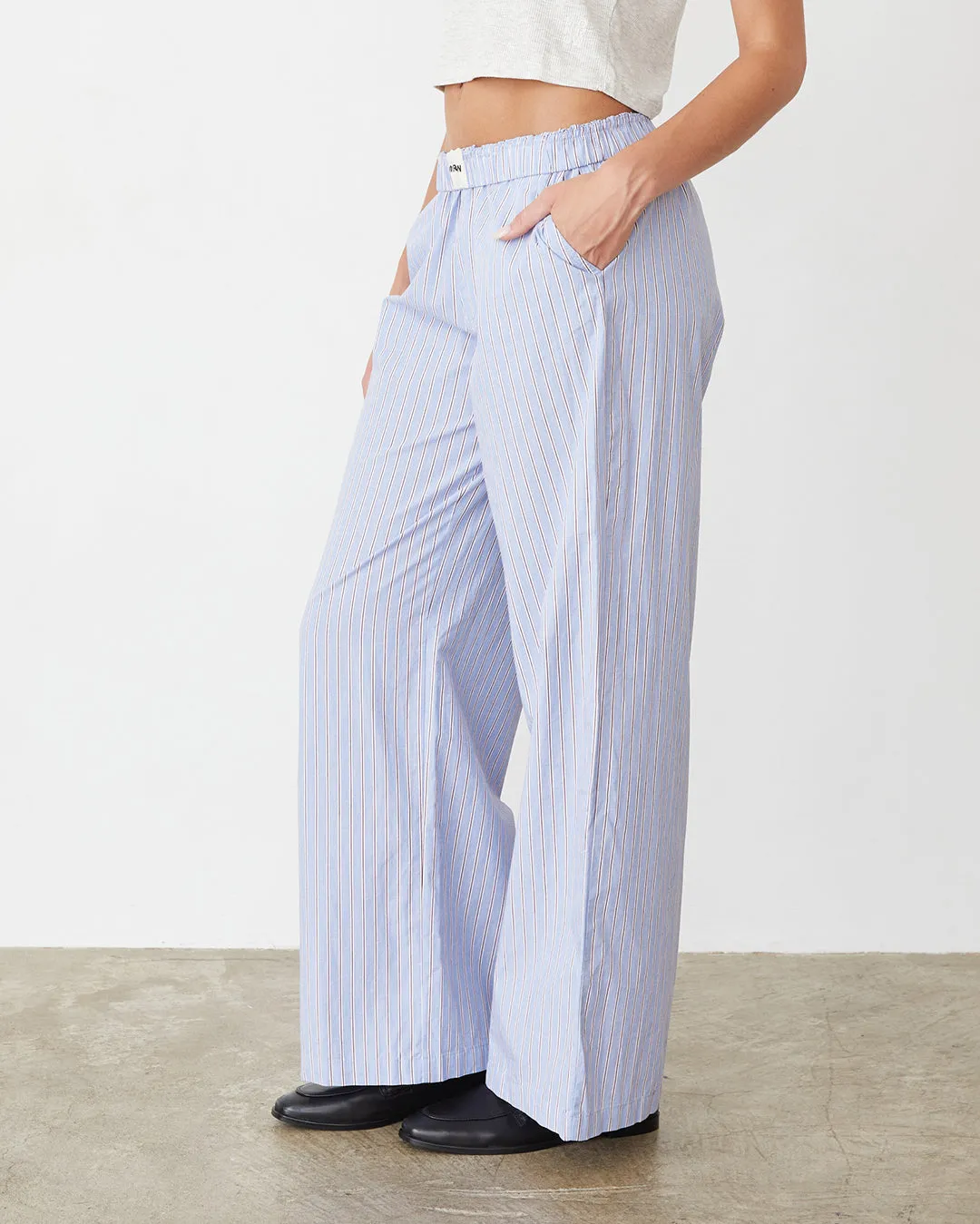 Stripe Poplin Boxer Pants Comfortable Design BreathableMaterial