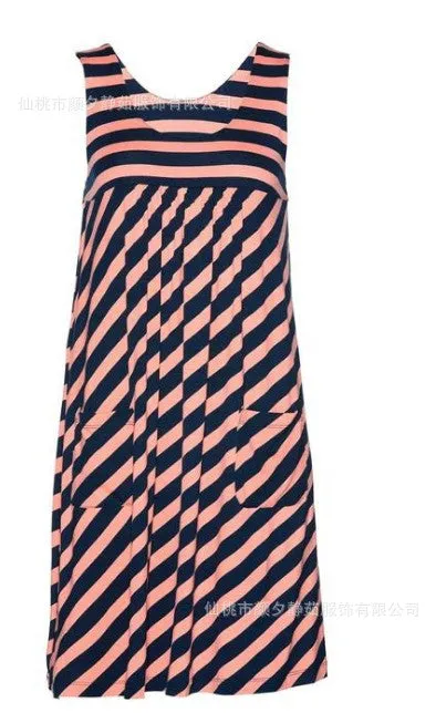 Striped Sleeveless Cami Dress Pocket Women Pocket Dress