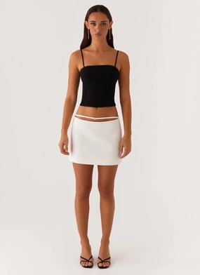 Strong Stitch Concrete Jungle Mini Skirt - Off White Tough Materials Concrete Jungle Mini Skirt - Off White