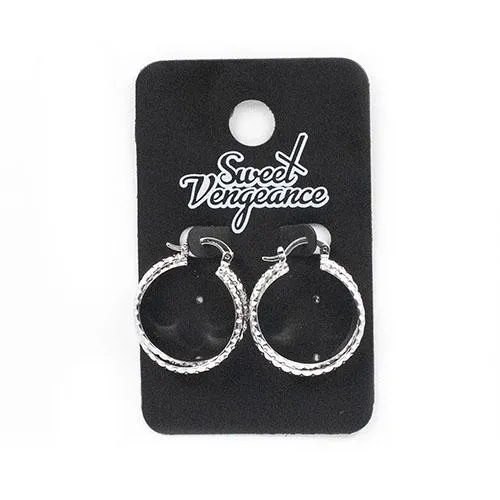 Studded Silver  Hoop Earrings