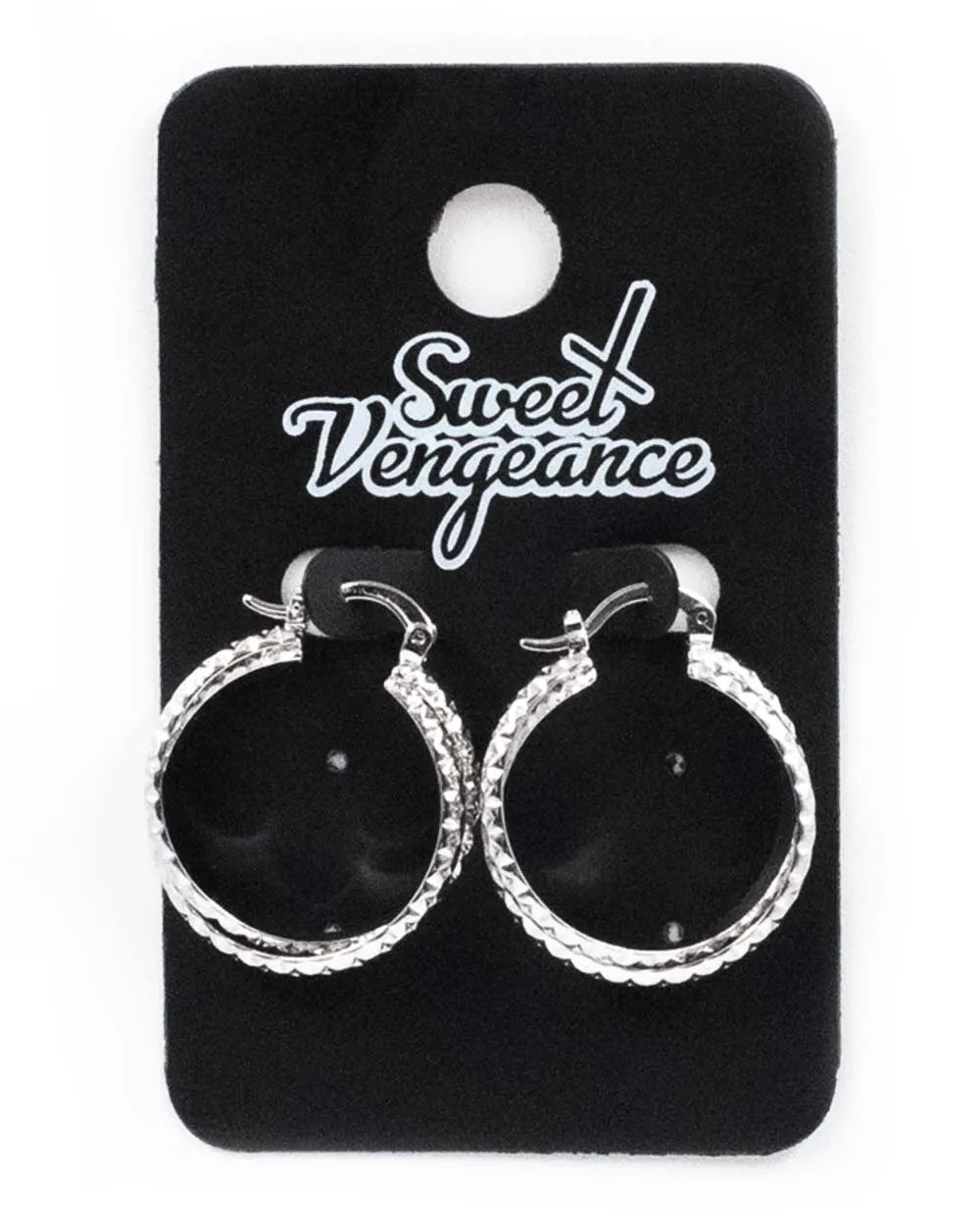 Studded Silver  Hoop Earrings